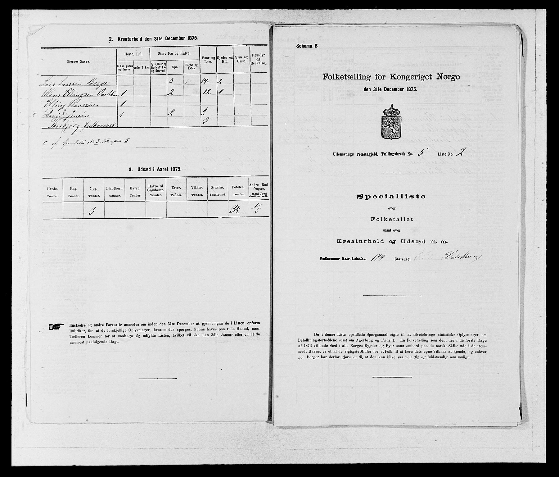 SAB, 1875 census for 1230P Ullensvang, 1875, p. 389