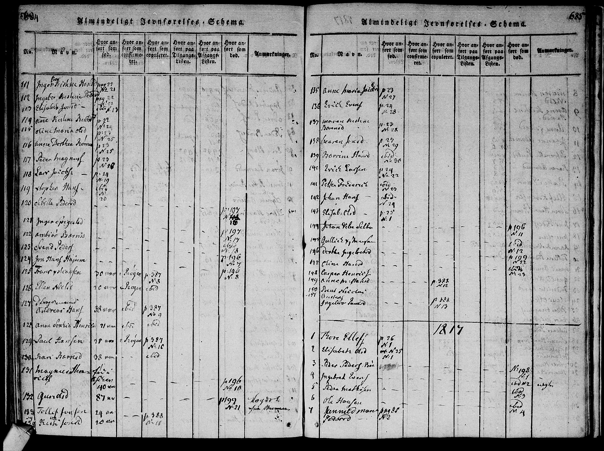 Røyken kirkebøker, SAKO/A-241/F/Fa/L0004: Parish register (official) no. 4, 1814-1832, p. 684-685
