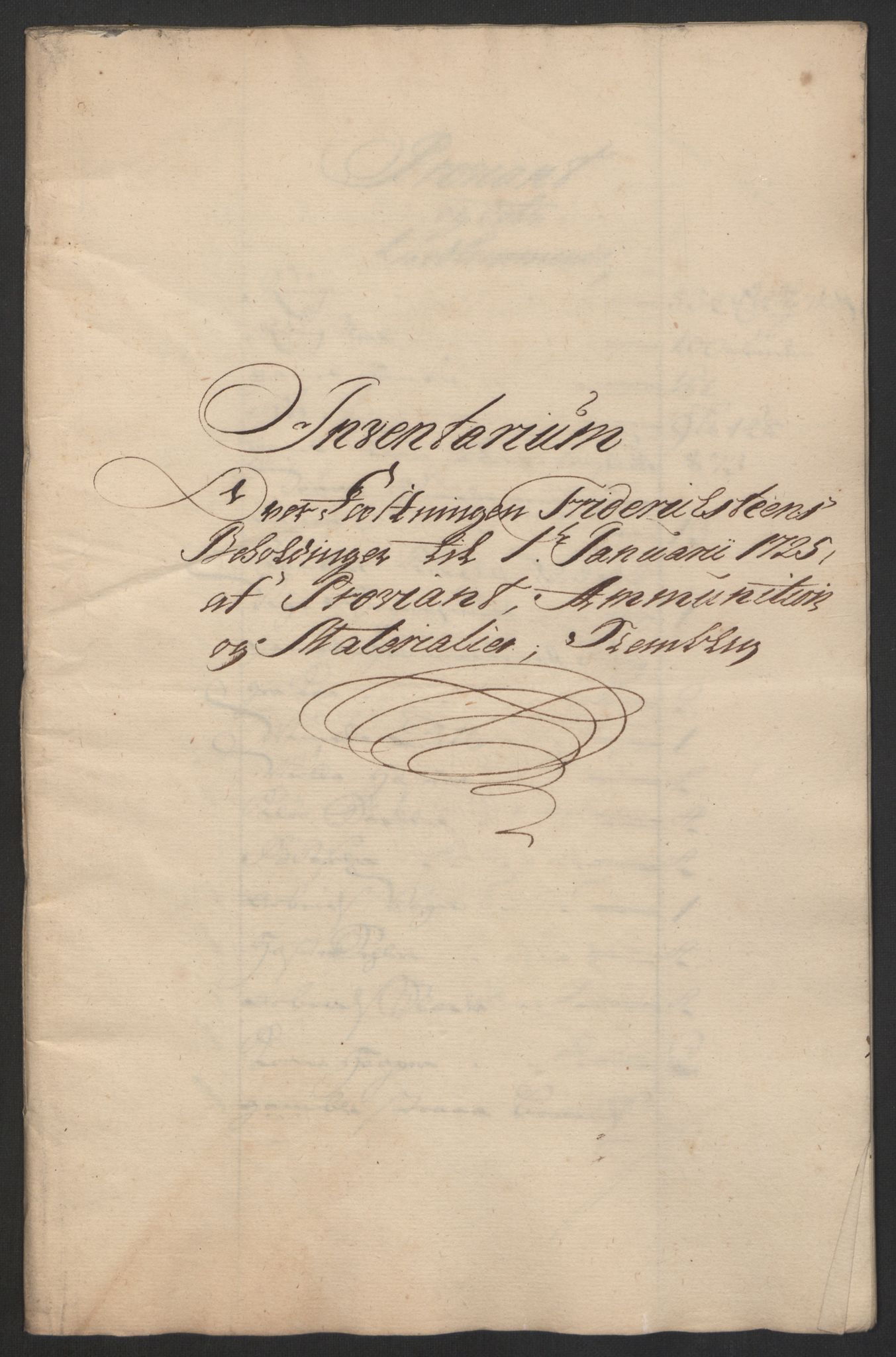 Kommanderende general (KG I) med Det norske krigsdirektorium, RA/EA-5419/D/L0153: Fredriksten festning: Brev, inventarfortegnelser og regnskapsekstrakter, 1724-1729, p. 149