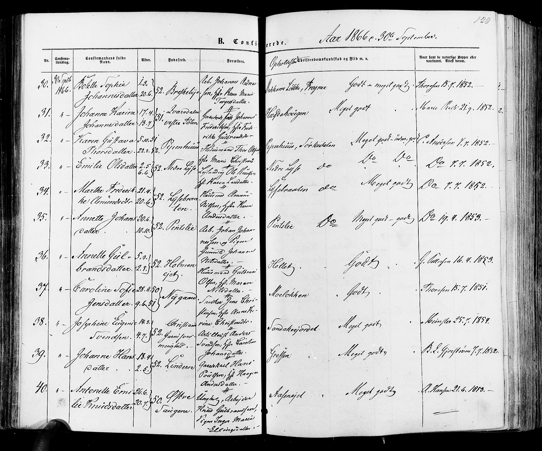 Vestre Aker prestekontor Kirkebøker, AV/SAO-A-10025/F/Fa/L0005: Parish register (official) no. 5, 1859-1877, p. 120