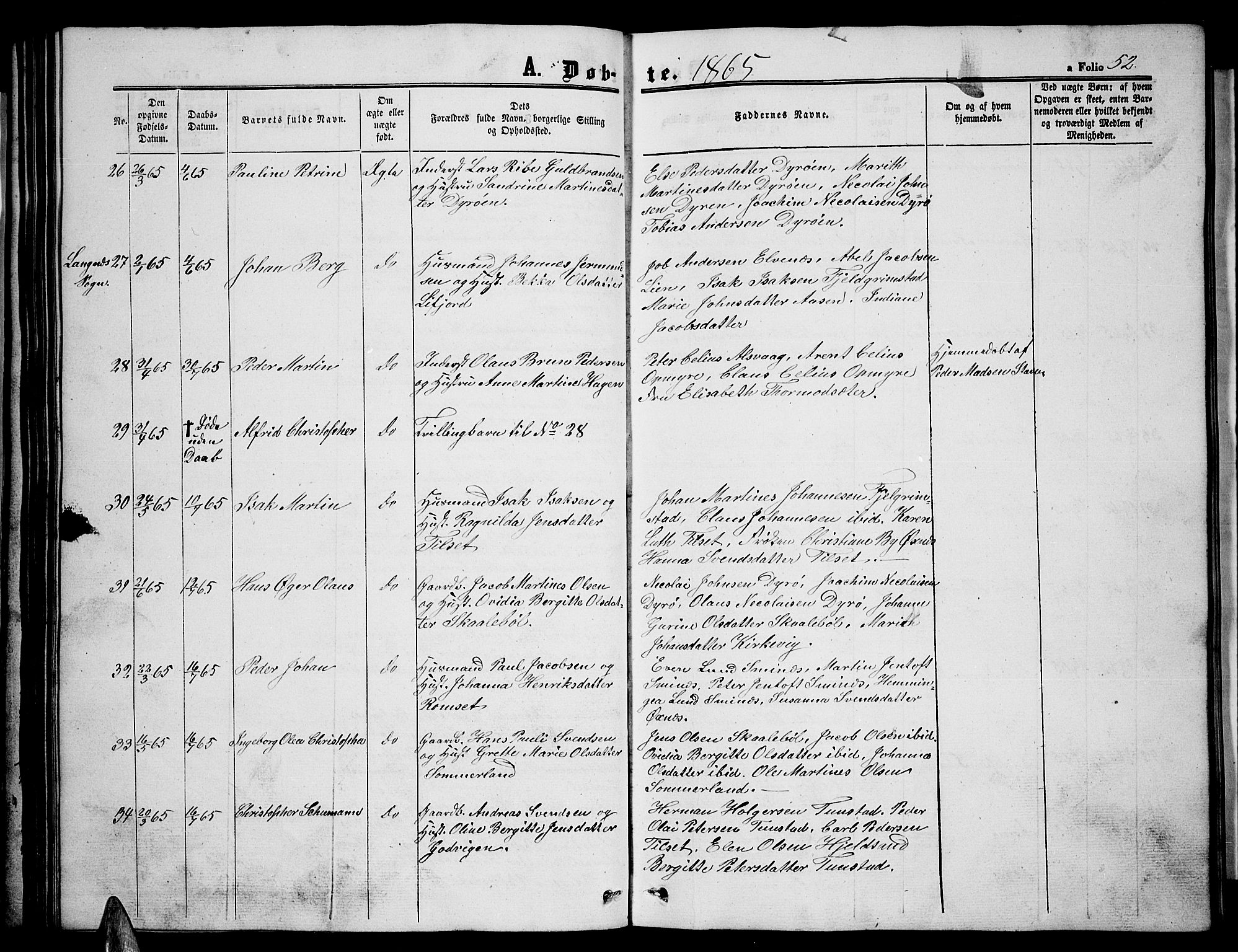 Ministerialprotokoller, klokkerbøker og fødselsregistre - Nordland, AV/SAT-A-1459/893/L1347: Parish register (copy) no. 893C02, 1858-1866, p. 52