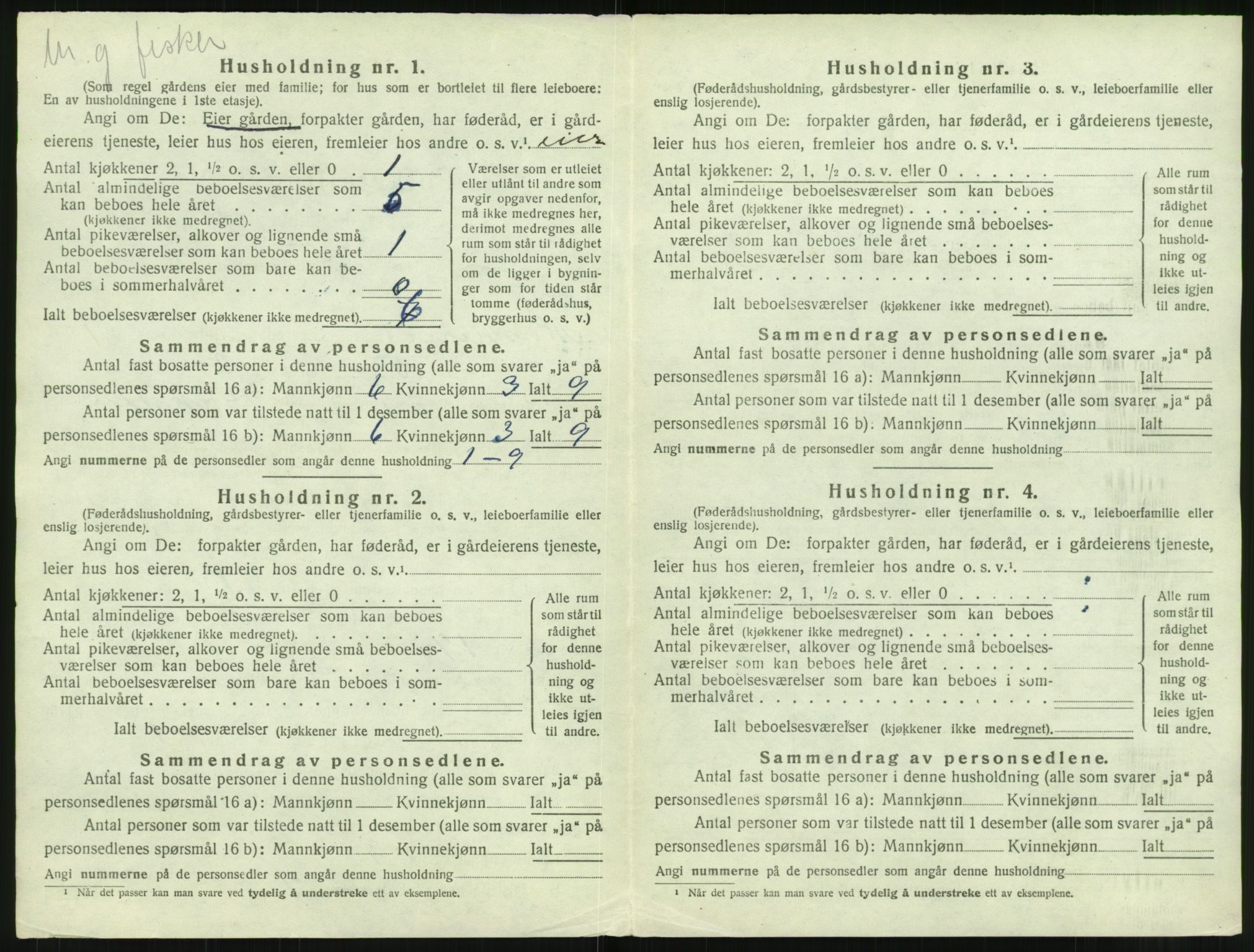 SAT, 1920 census for Moskenes, 1920, p. 25