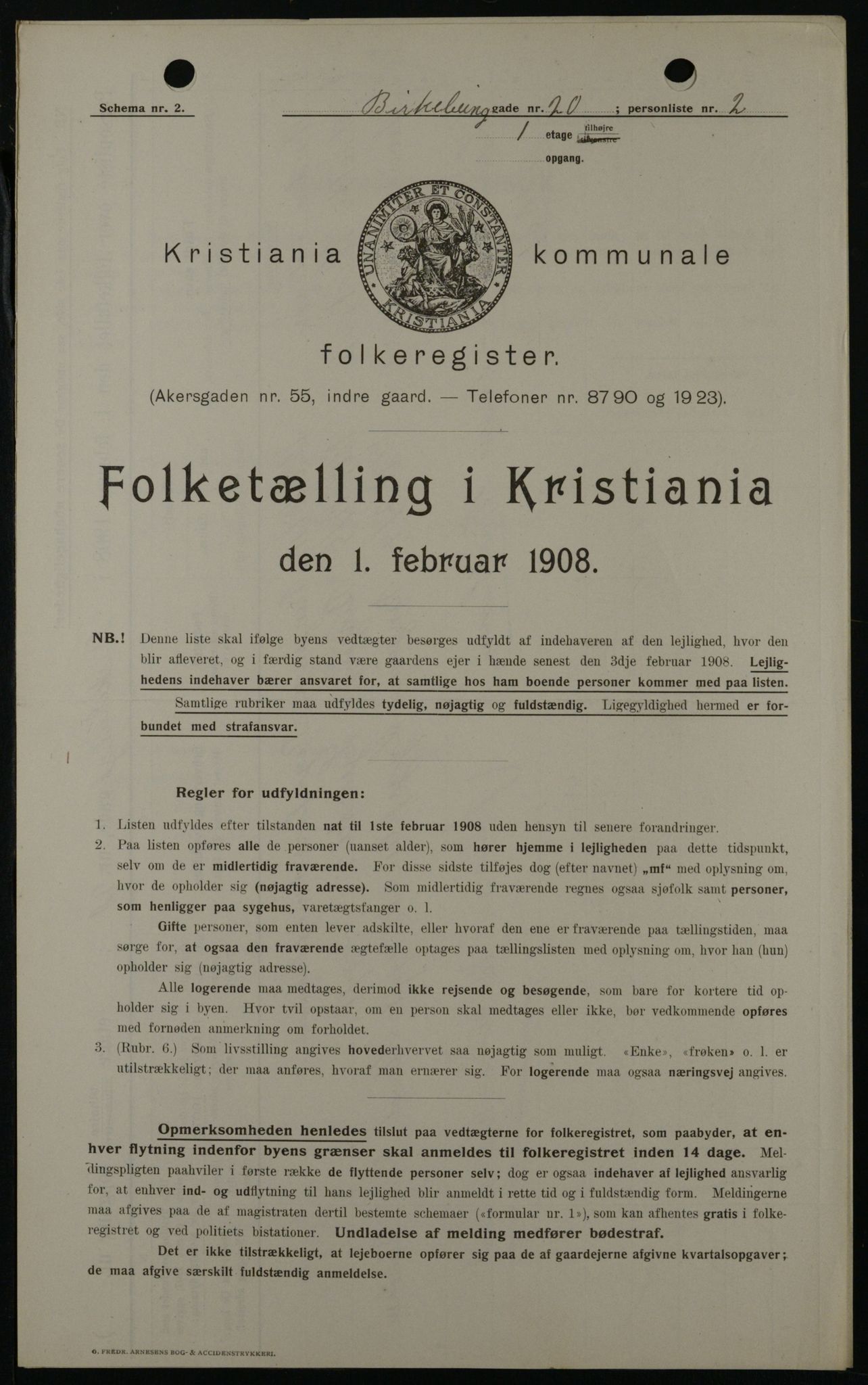 OBA, Municipal Census 1908 for Kristiania, 1908, p. 4940