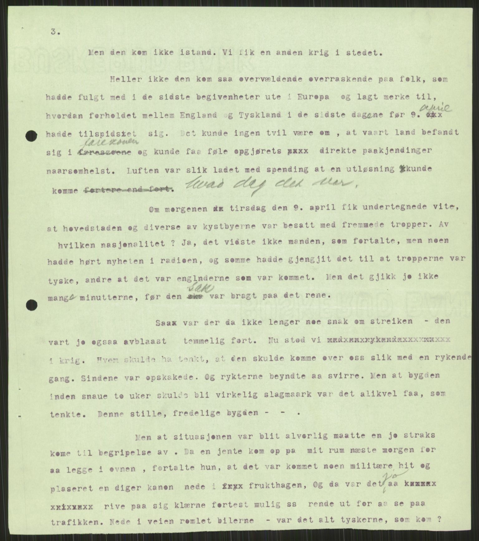 Forsvaret, Forsvarets krigshistoriske avdeling, AV/RA-RAFA-2017/Y/Ya/L0013: II-C-11-31 - Fylkesmenn.  Rapporter om krigsbegivenhetene 1940., 1940, p. 951