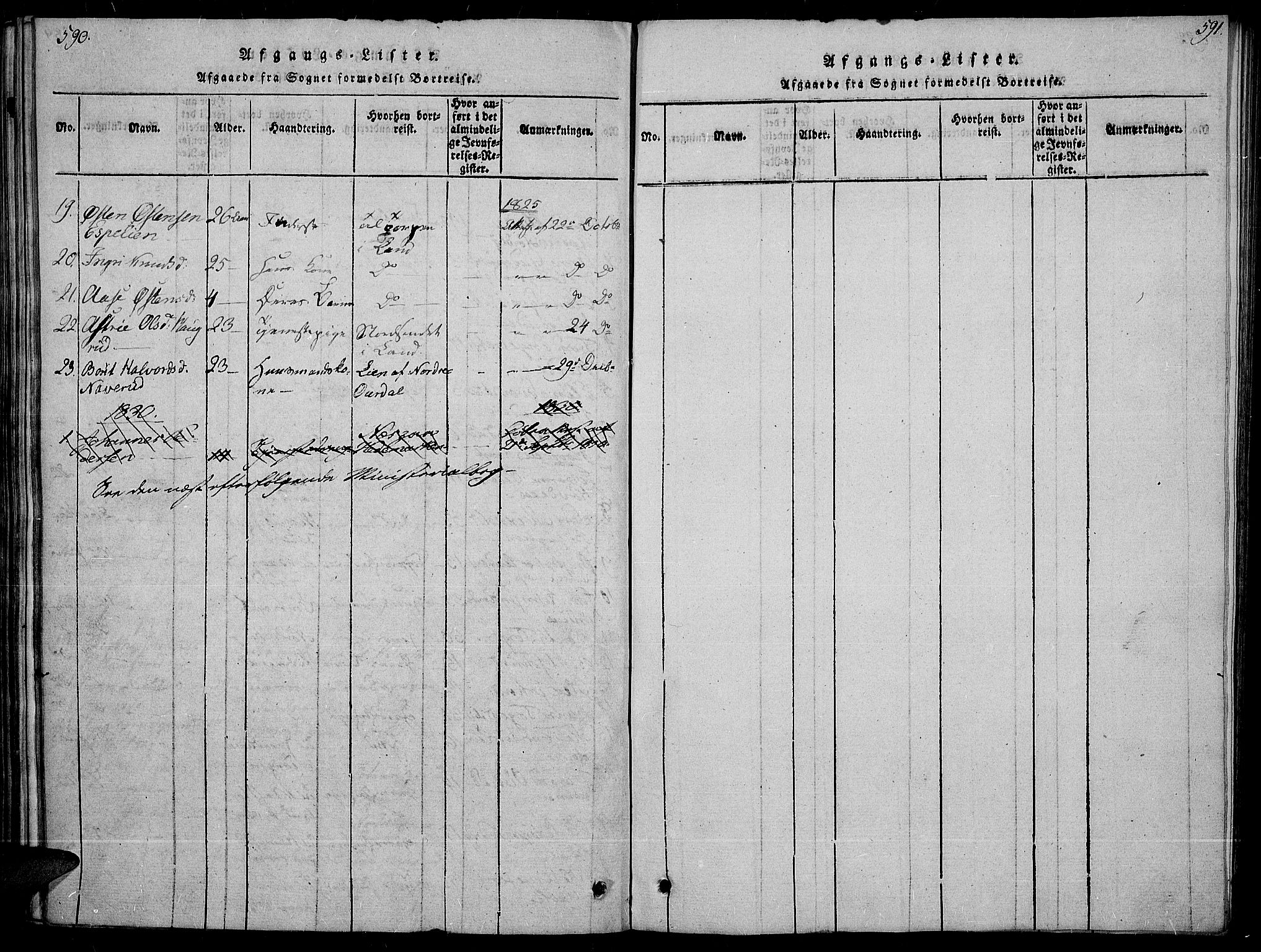 Sør-Aurdal prestekontor, SAH/PREST-128/H/Ha/Haa/L0002: Parish register (official) no. 2, 1815-1840, p. 590-591