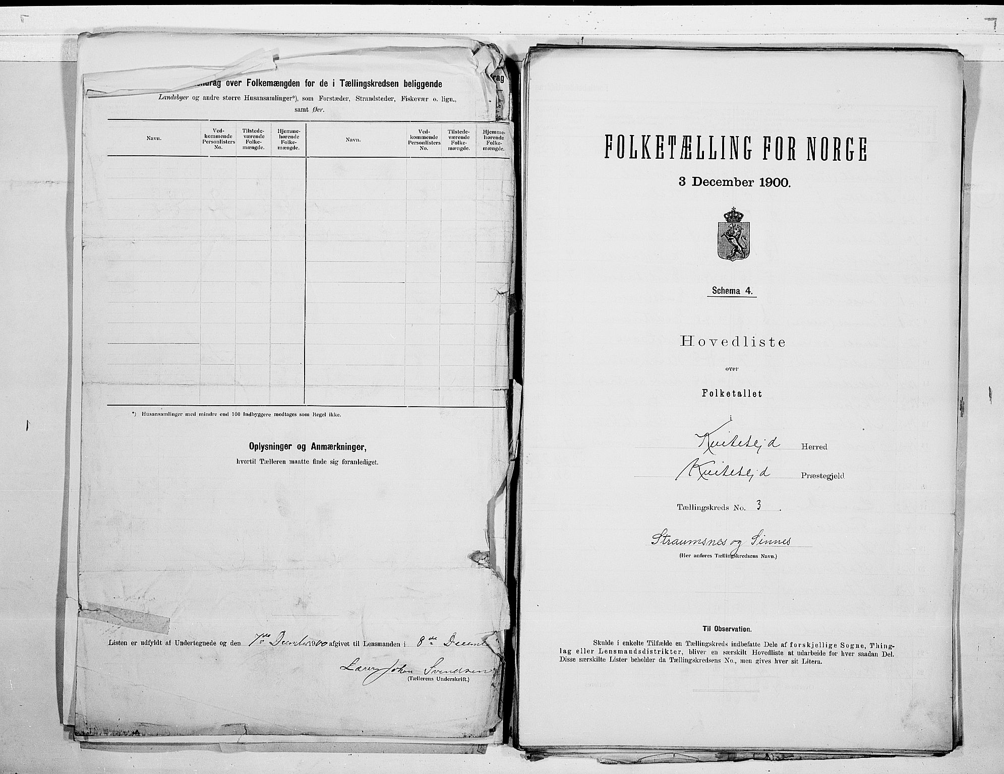 SAKO, 1900 census for Kviteseid, 1900, p. 6