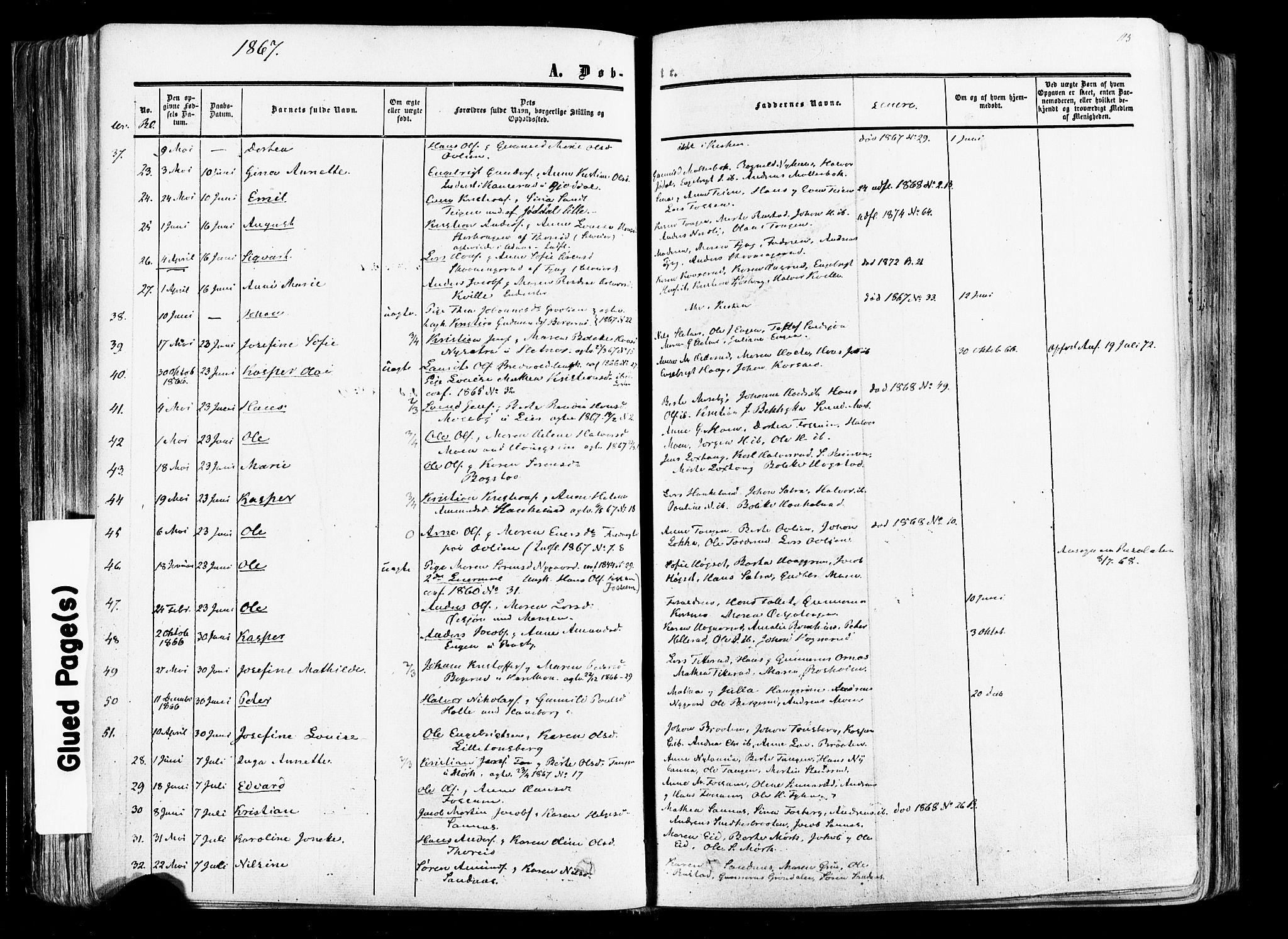 Aurskog prestekontor Kirkebøker, SAO/A-10304a/F/Fa/L0007: Parish register (official) no. I 7, 1854-1877, p. 115