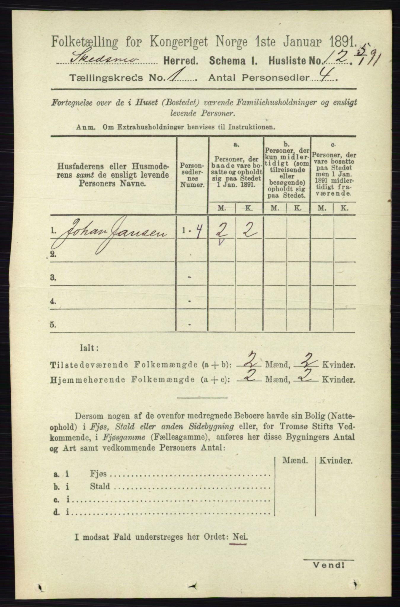 RA, 1891 census for 0231 Skedsmo, 1891, p. 41