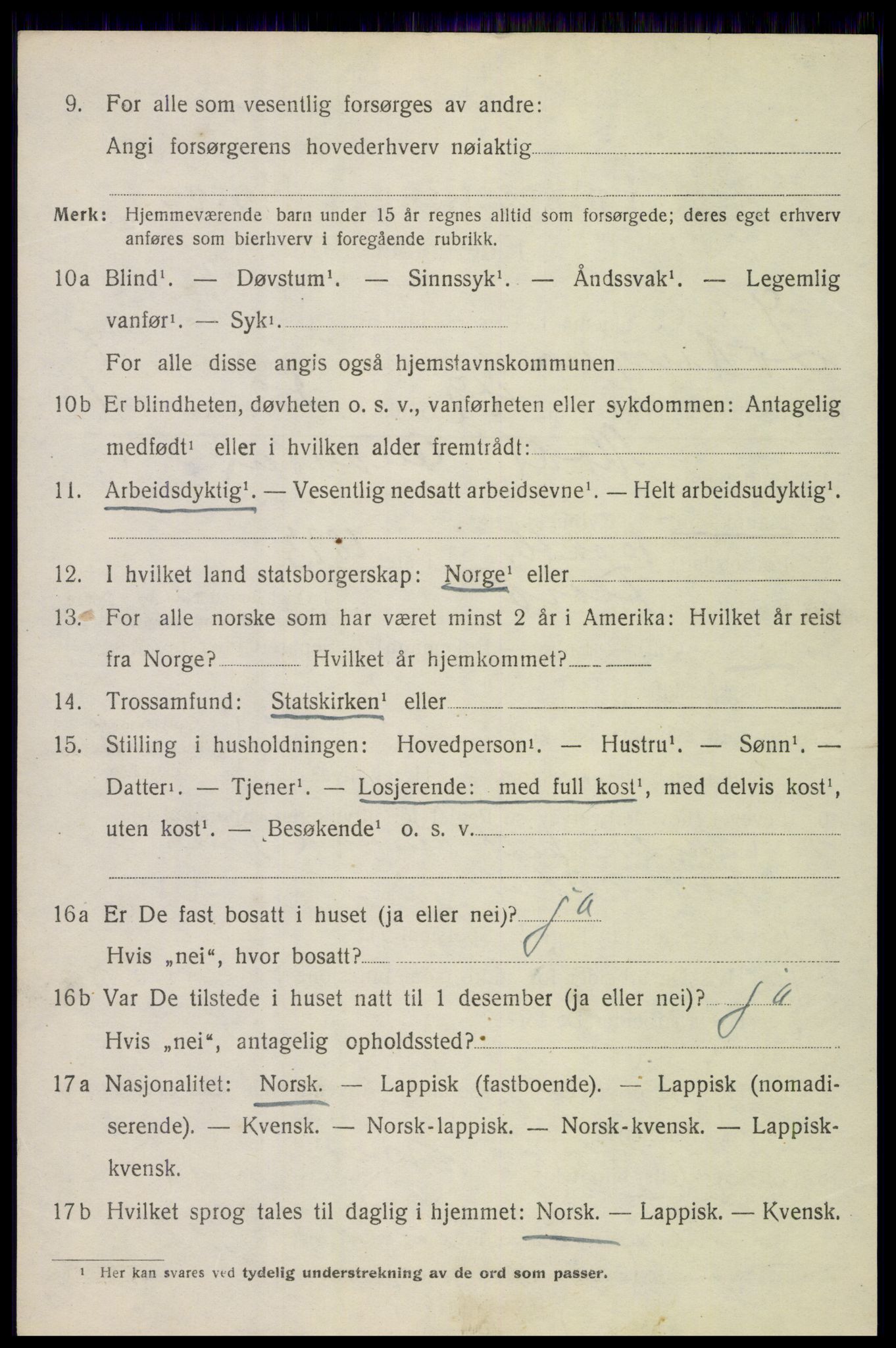 SAT, 1920 census for Lødingen, 1920, p. 4706