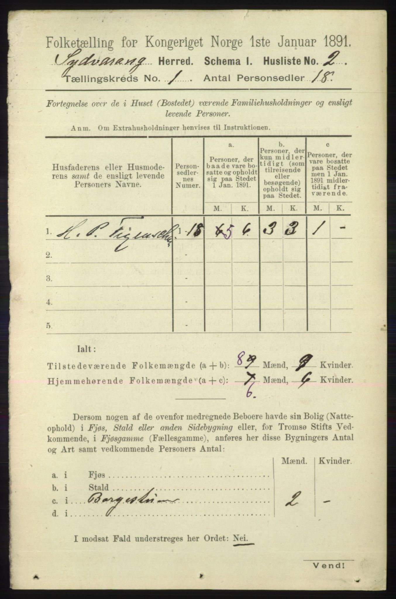 RA, 1891 census for 2030 Sør-Varanger, 1891, p. 22