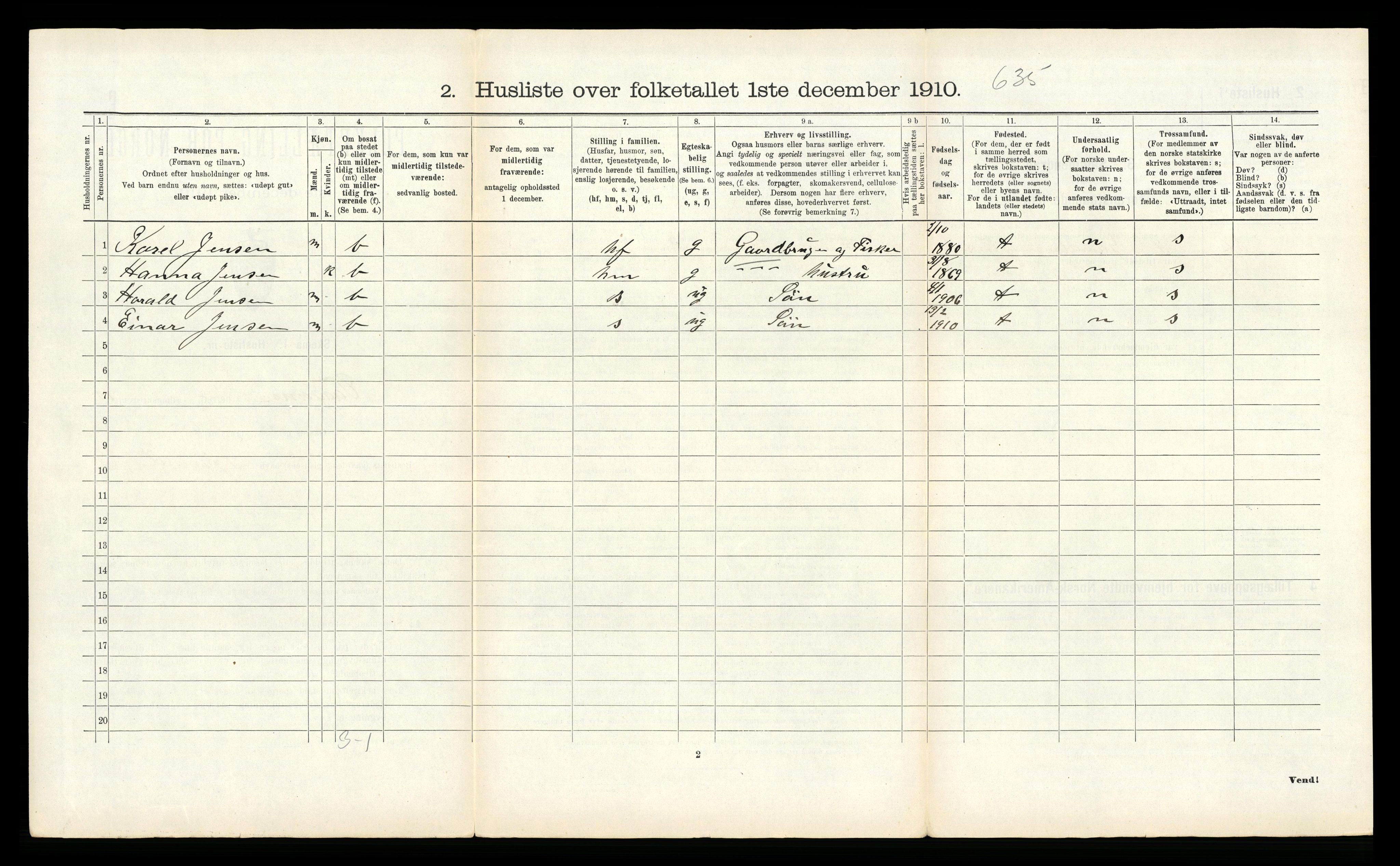 RA, 1910 census for Vågan, 1910, p. 1666