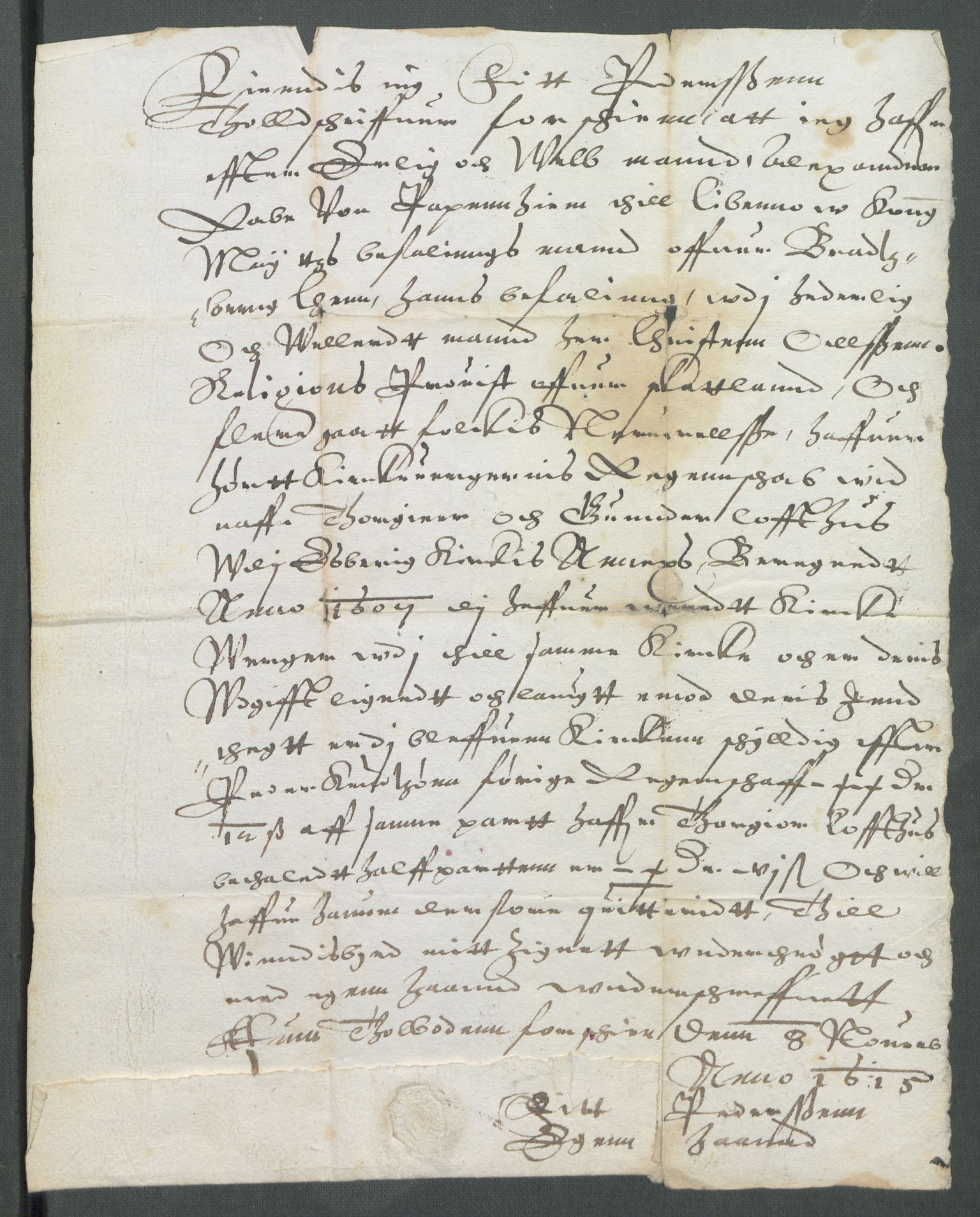 Riksarkivets diplomsamling, RA/EA-5965/F02/L0124: Dokumenter, 1615, p. 47