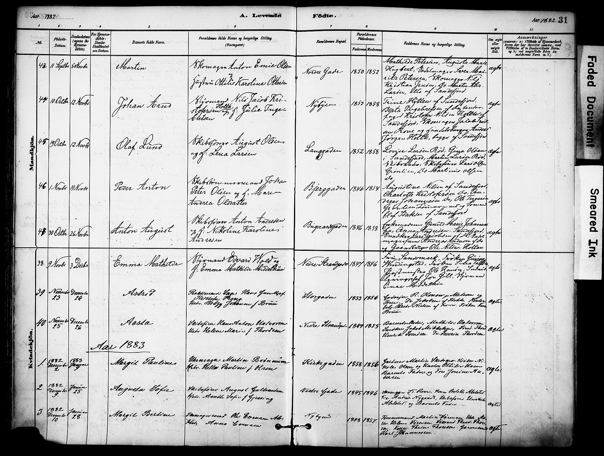 Sandefjord kirkebøker, AV/SAKO-A-315/F/Fa/L0002: Parish register (official) no. 2, 1880-1894, p. 31