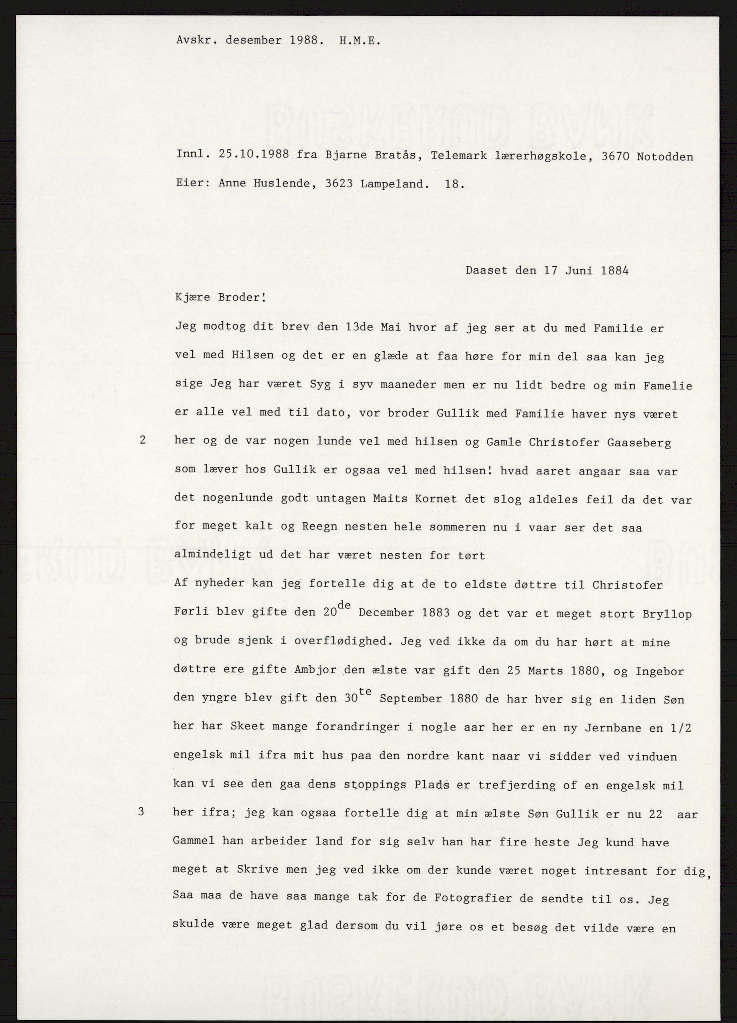 Samlinger til kildeutgivelse, Amerikabrevene, AV/RA-EA-4057/F/L0017: Innlån fra Buskerud: Bratås, 1838-1914, p. 231