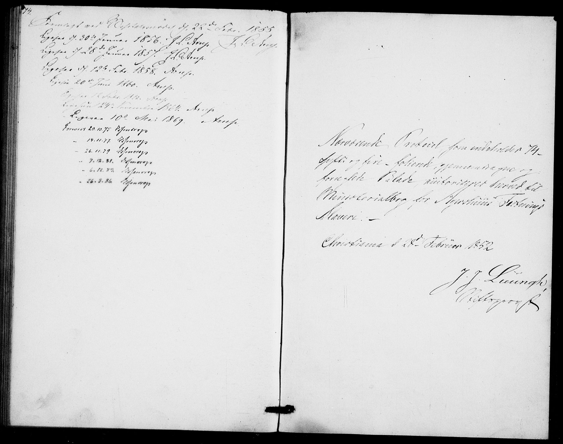 Akershus festnings slaveri Kirkebøker, AV/SAO-A-10841/F/Fa/L0002: Parish register (official) no. 2, 1852-1883, p. 74