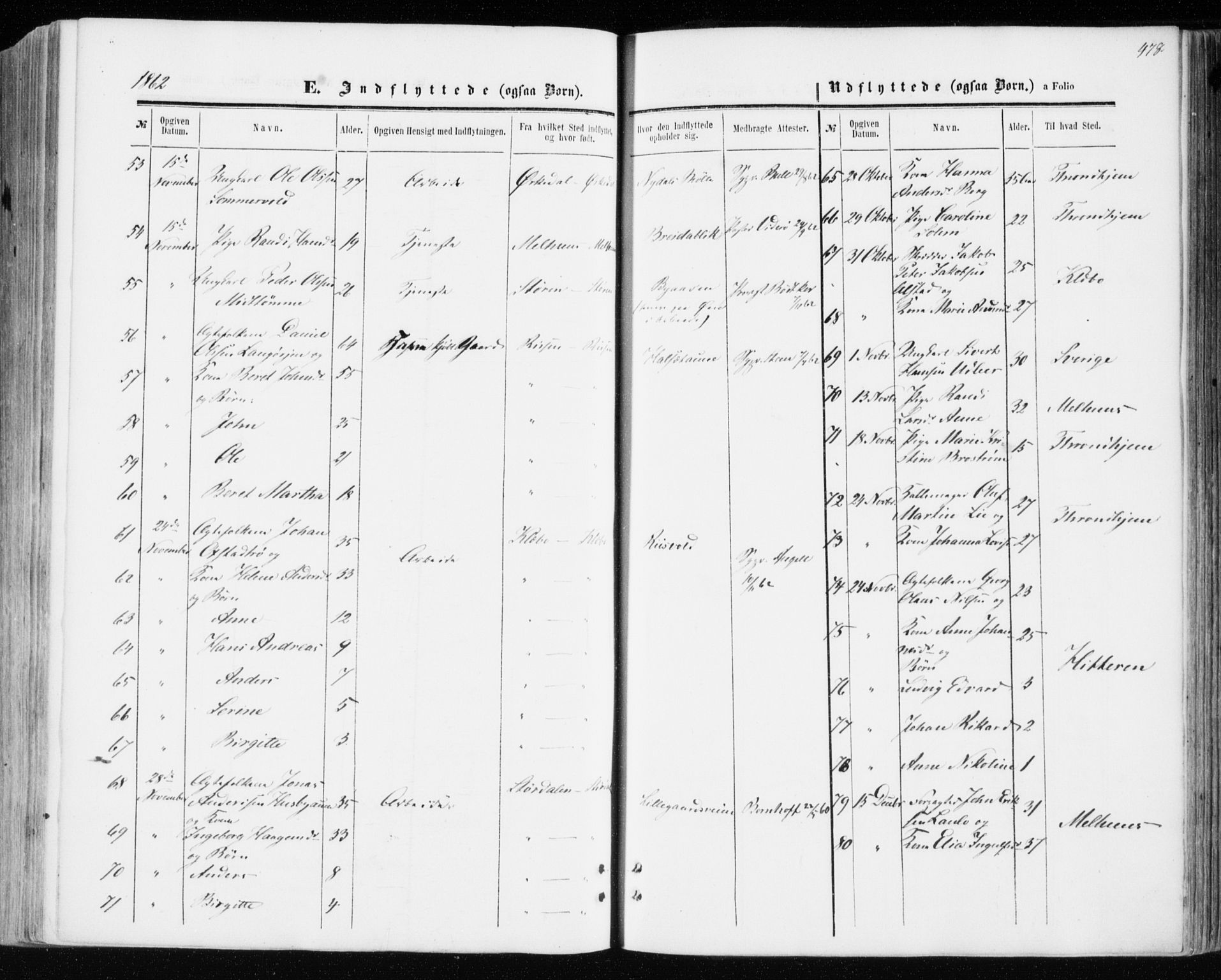 Ministerialprotokoller, klokkerbøker og fødselsregistre - Sør-Trøndelag, SAT/A-1456/606/L0292: Parish register (official) no. 606A07, 1856-1865, p. 478
