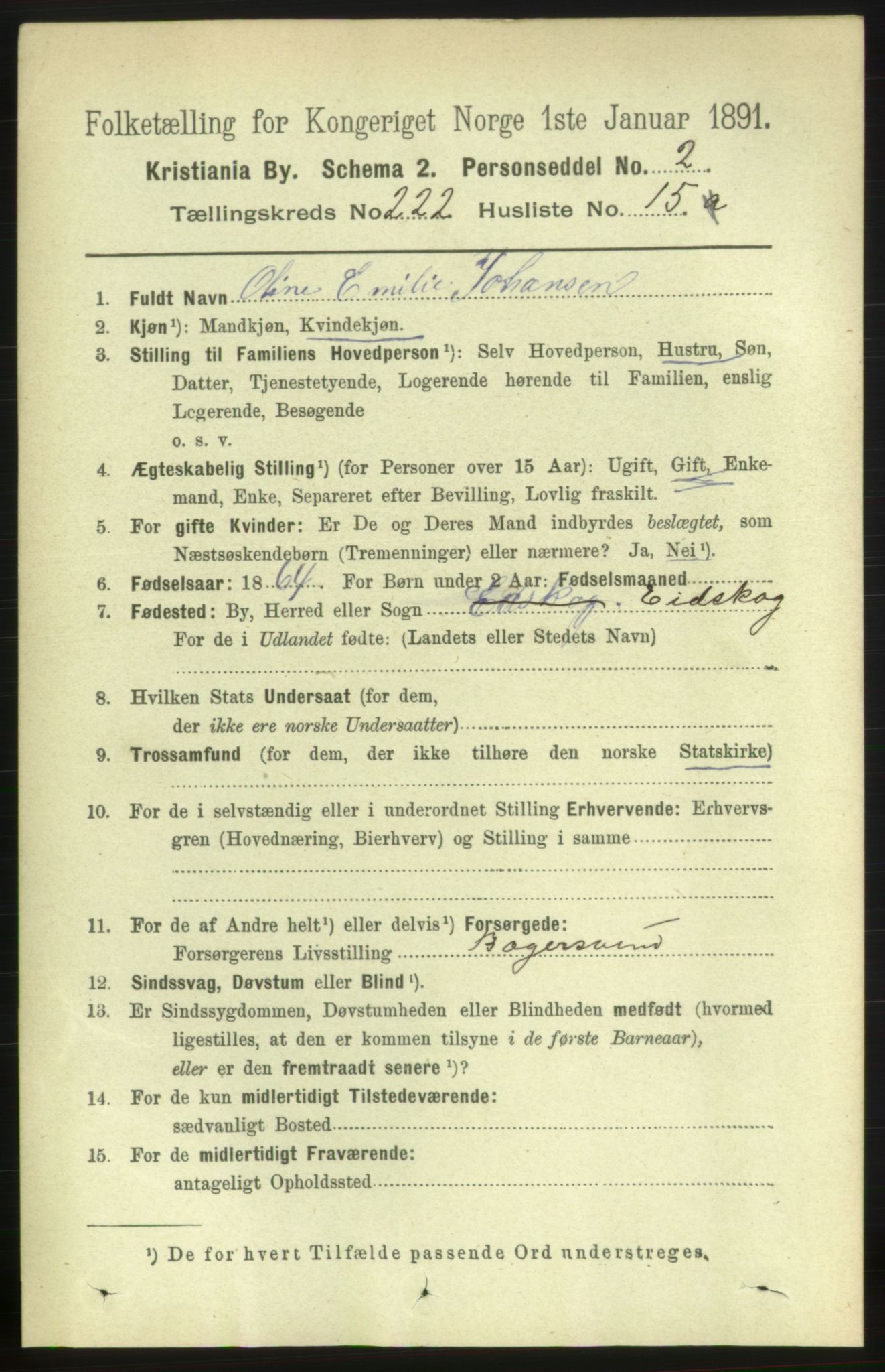 RA, 1891 census for 0301 Kristiania, 1891, p. 133609