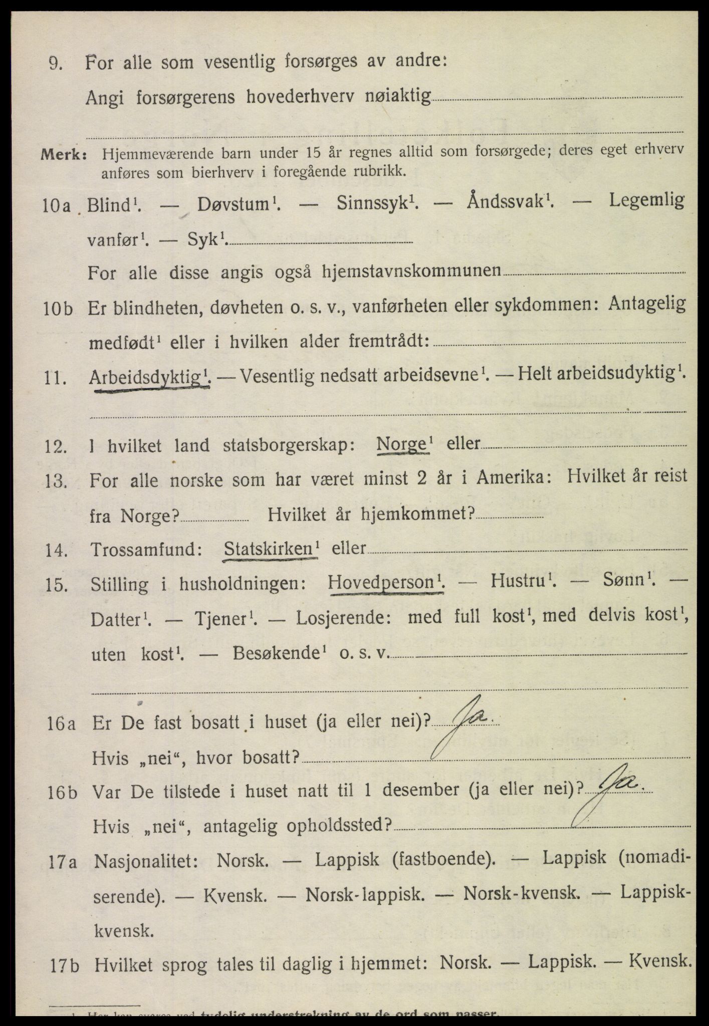 SAT, 1920 census for Grong, 1920, p. 1168