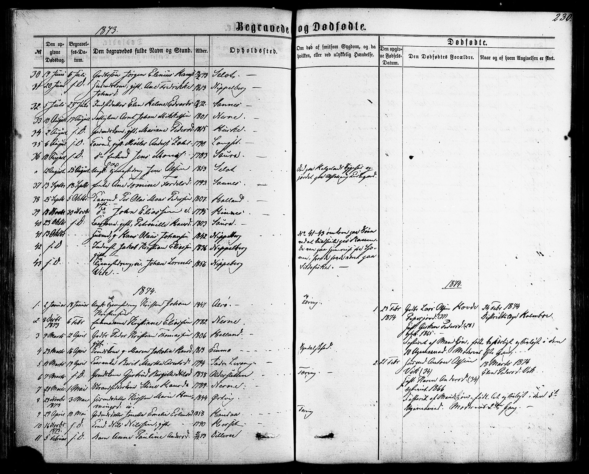 Ministerialprotokoller, klokkerbøker og fødselsregistre - Nordland, AV/SAT-A-1459/838/L0551: Parish register (official) no. 838A09, 1864-1880, p. 230