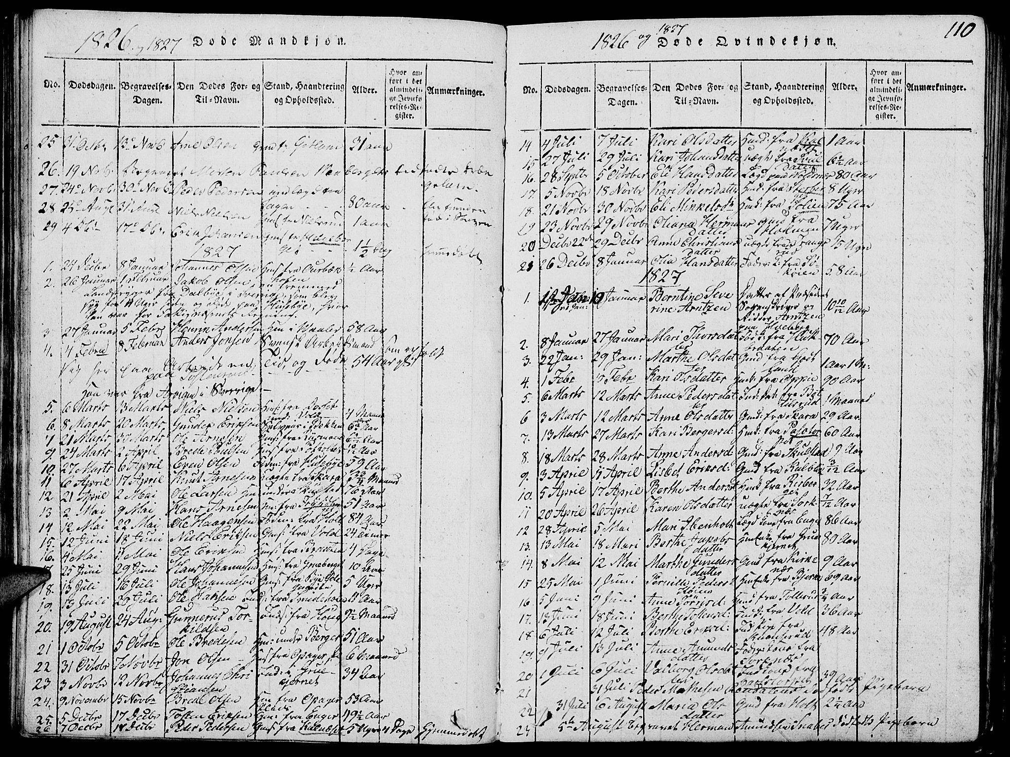 Grue prestekontor, AV/SAH-PREST-036/H/Ha/Hab/L0002: Parish register (copy) no. 2, 1815-1841, p. 110