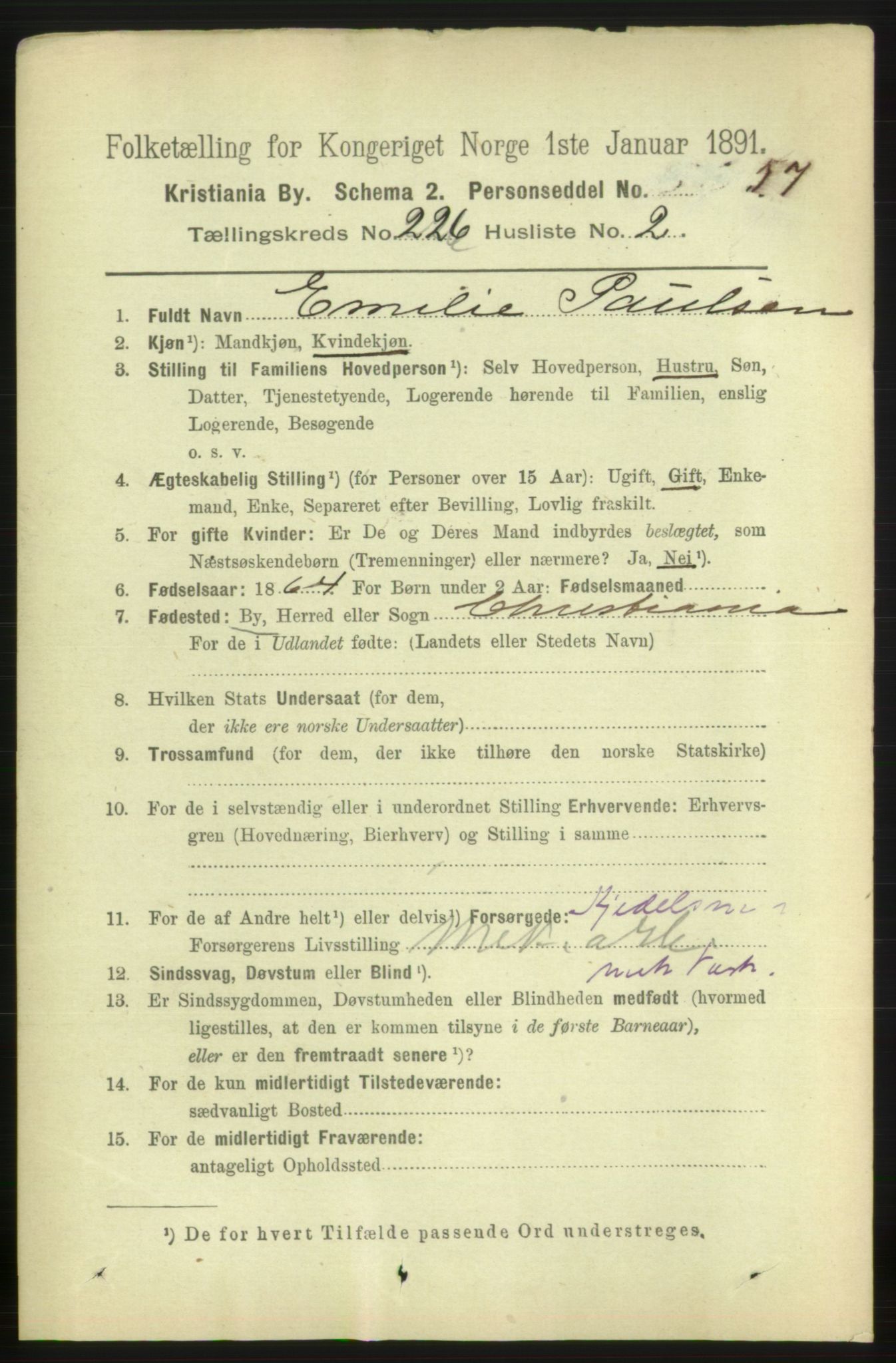 RA, 1891 census for 0301 Kristiania, 1891, p. 137542