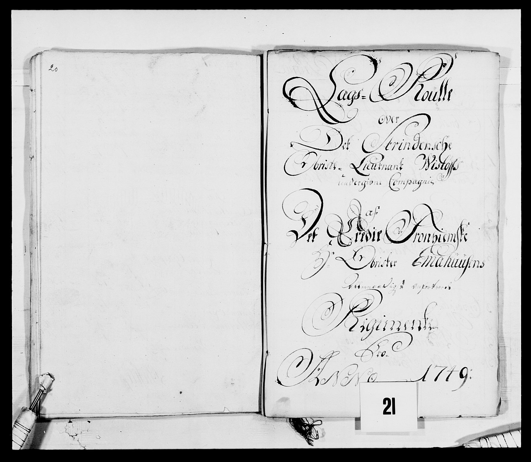 Kommanderende general (KG I) med Det norske krigsdirektorium, AV/RA-EA-5419/E/Ea/L0514: 3. Trondheimske regiment, 1737-1749, p. 354