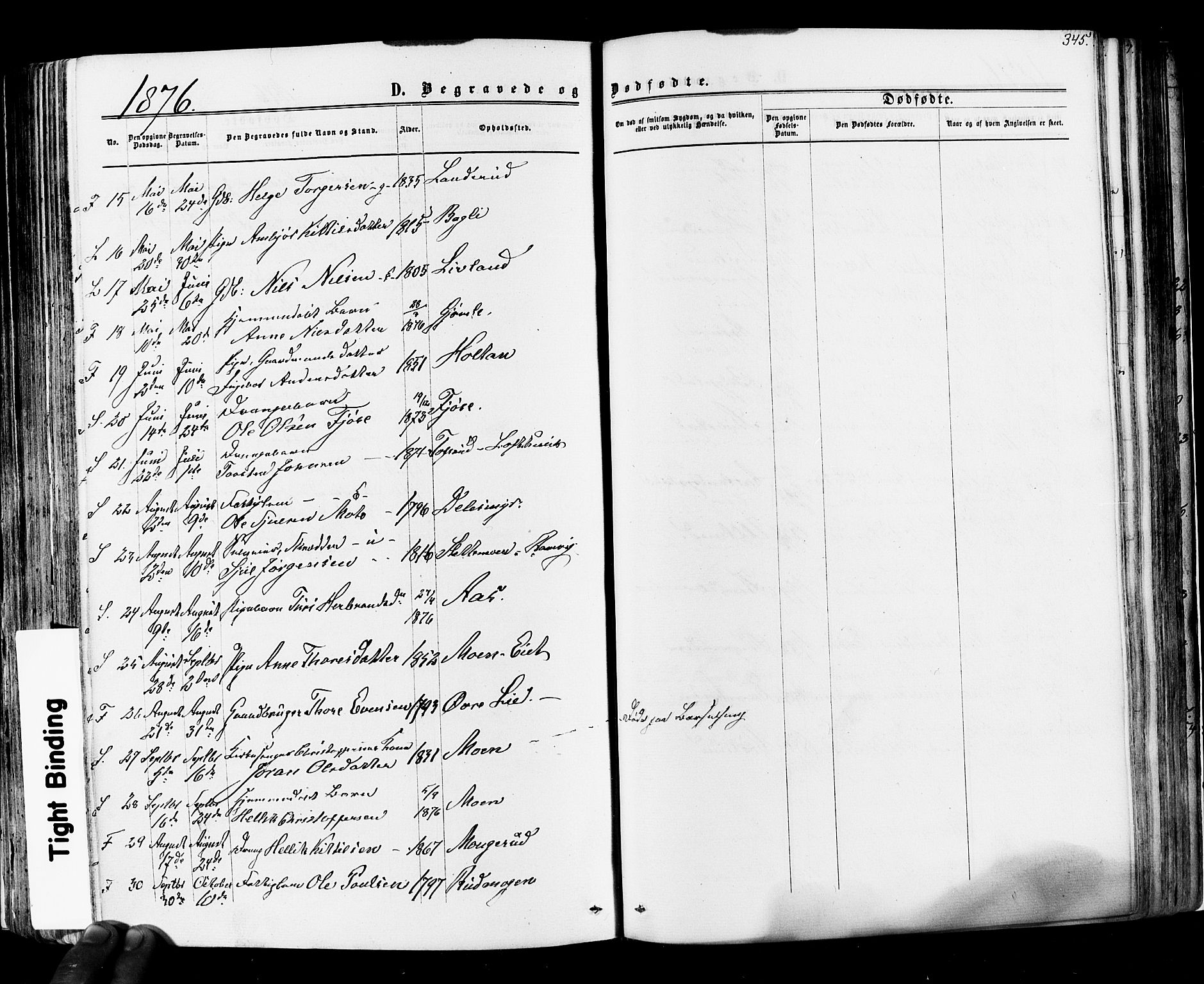 Flesberg kirkebøker, SAKO/A-18/F/Fa/L0007: Parish register (official) no. I 7, 1861-1878, p. 345
