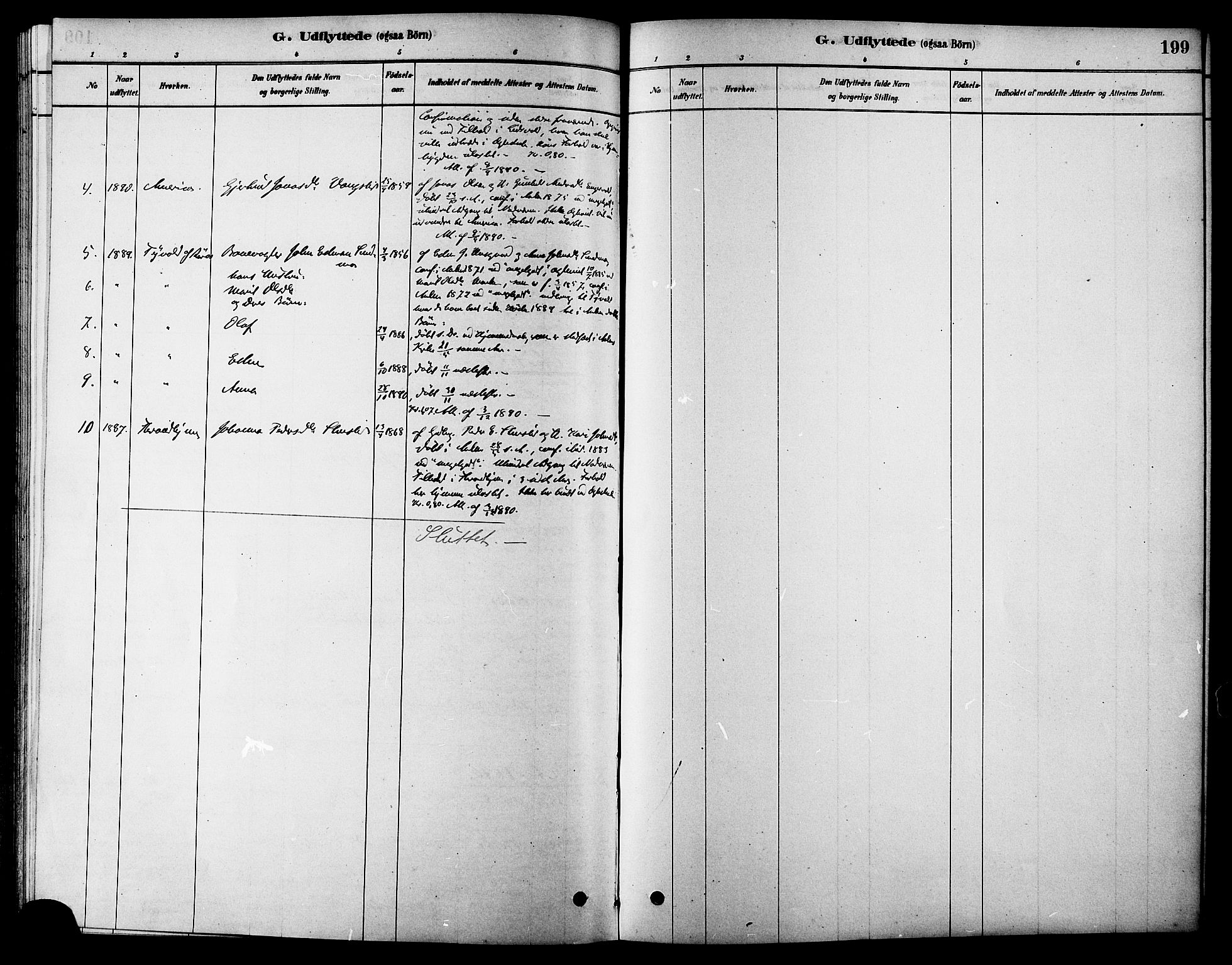 Ministerialprotokoller, klokkerbøker og fødselsregistre - Sør-Trøndelag, AV/SAT-A-1456/686/L0983: Parish register (official) no. 686A01, 1879-1890, p. 199