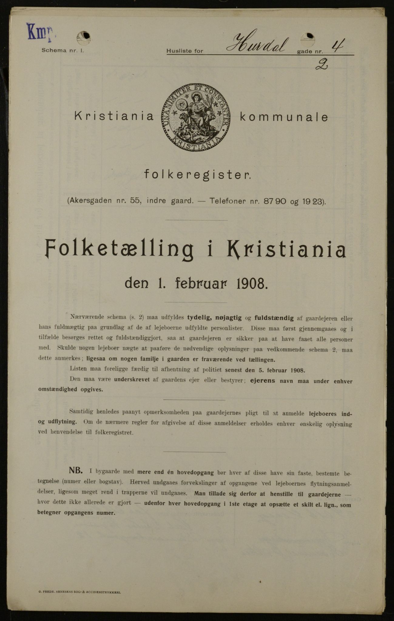 OBA, Municipal Census 1908 for Kristiania, 1908, p. 37969