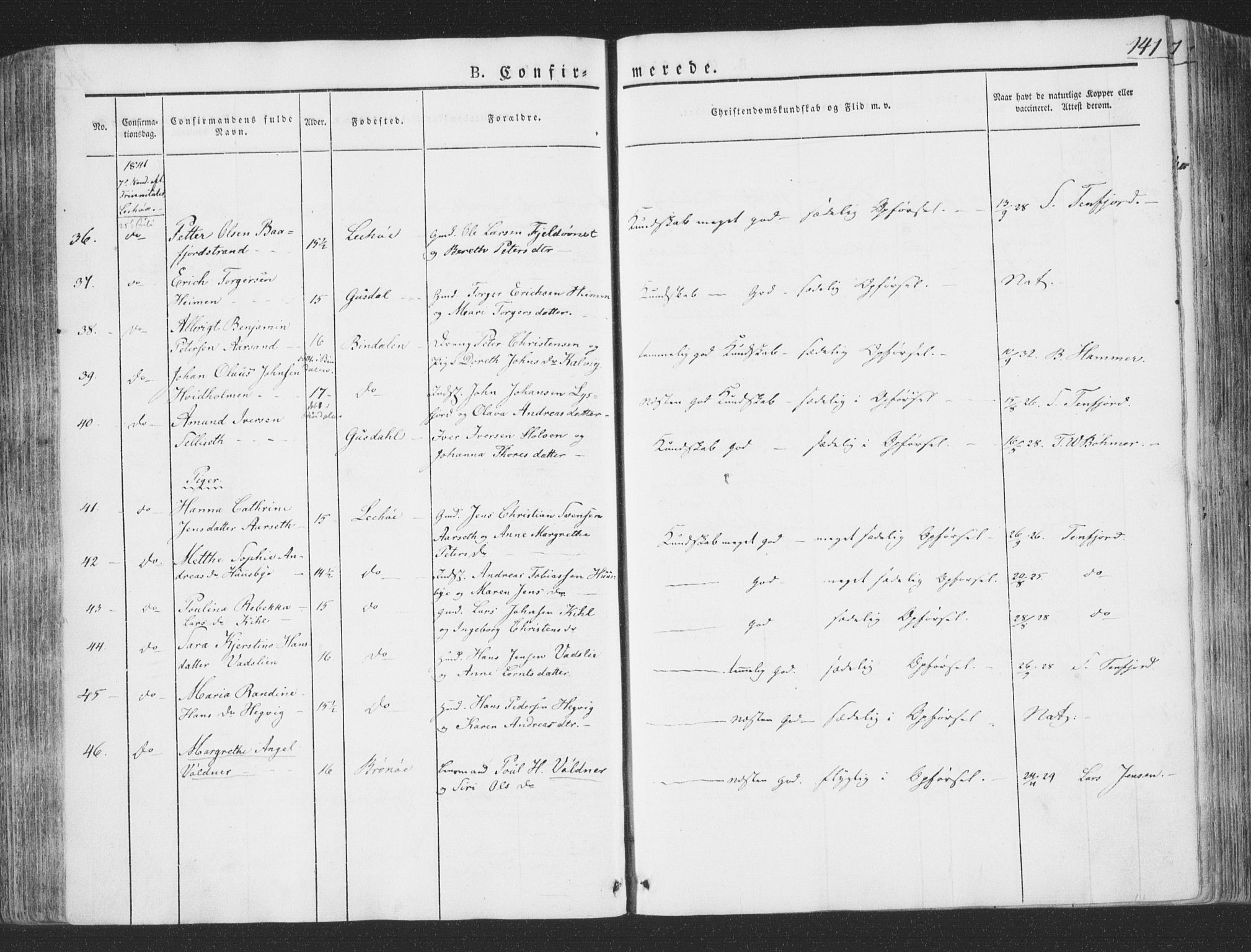 Ministerialprotokoller, klokkerbøker og fødselsregistre - Nord-Trøndelag, AV/SAT-A-1458/780/L0639: Parish register (official) no. 780A04, 1830-1844, p. 141