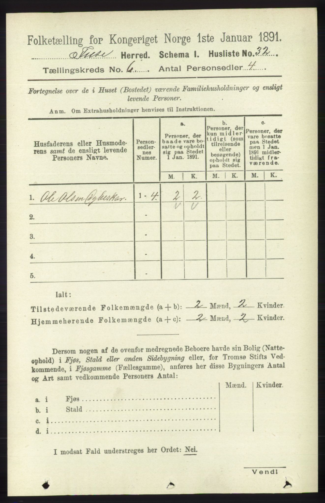 RA, 1891 census for 1241 Fusa, 1891, p. 1074