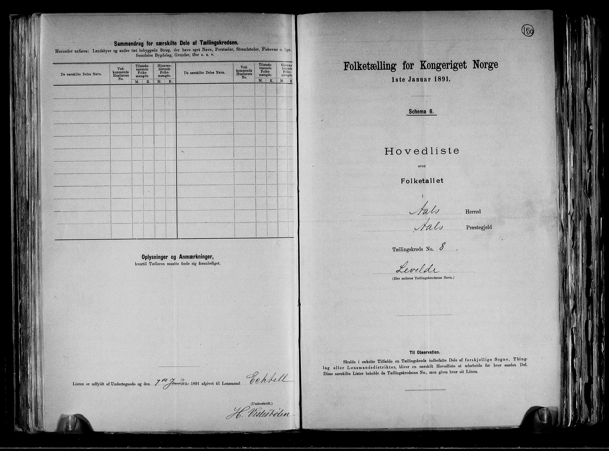 RA, 1891 census for 0619 Ål, 1891, p. 20