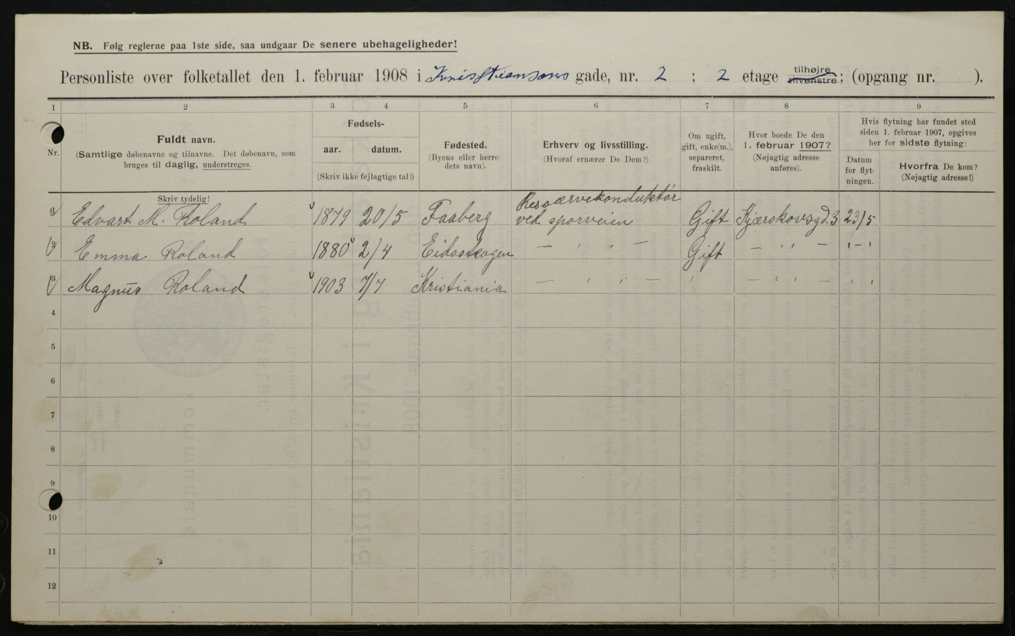 OBA, Municipal Census 1908 for Kristiania, 1908, p. 48578