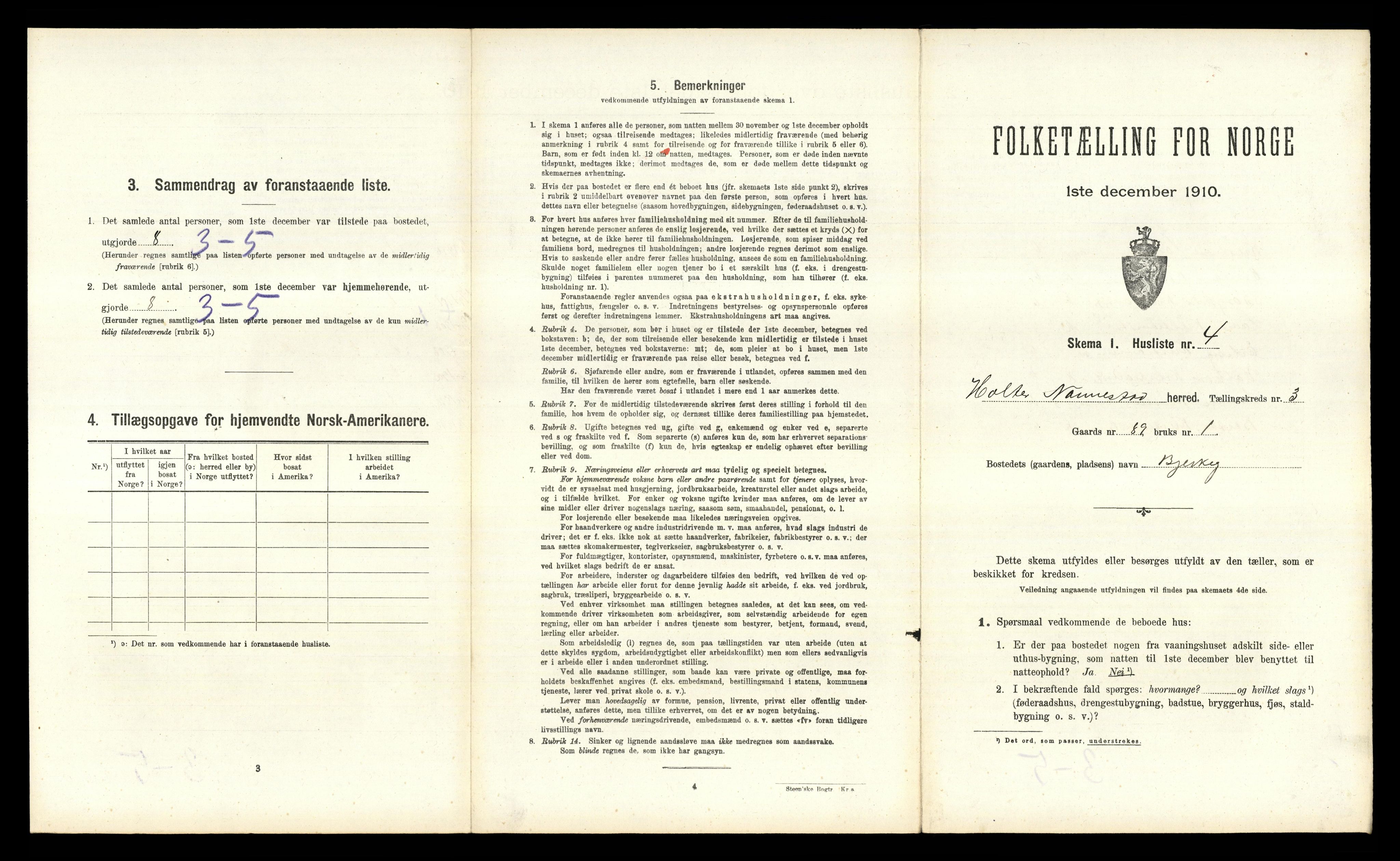 RA, 1910 census for Nannestad, 1910, p. 331