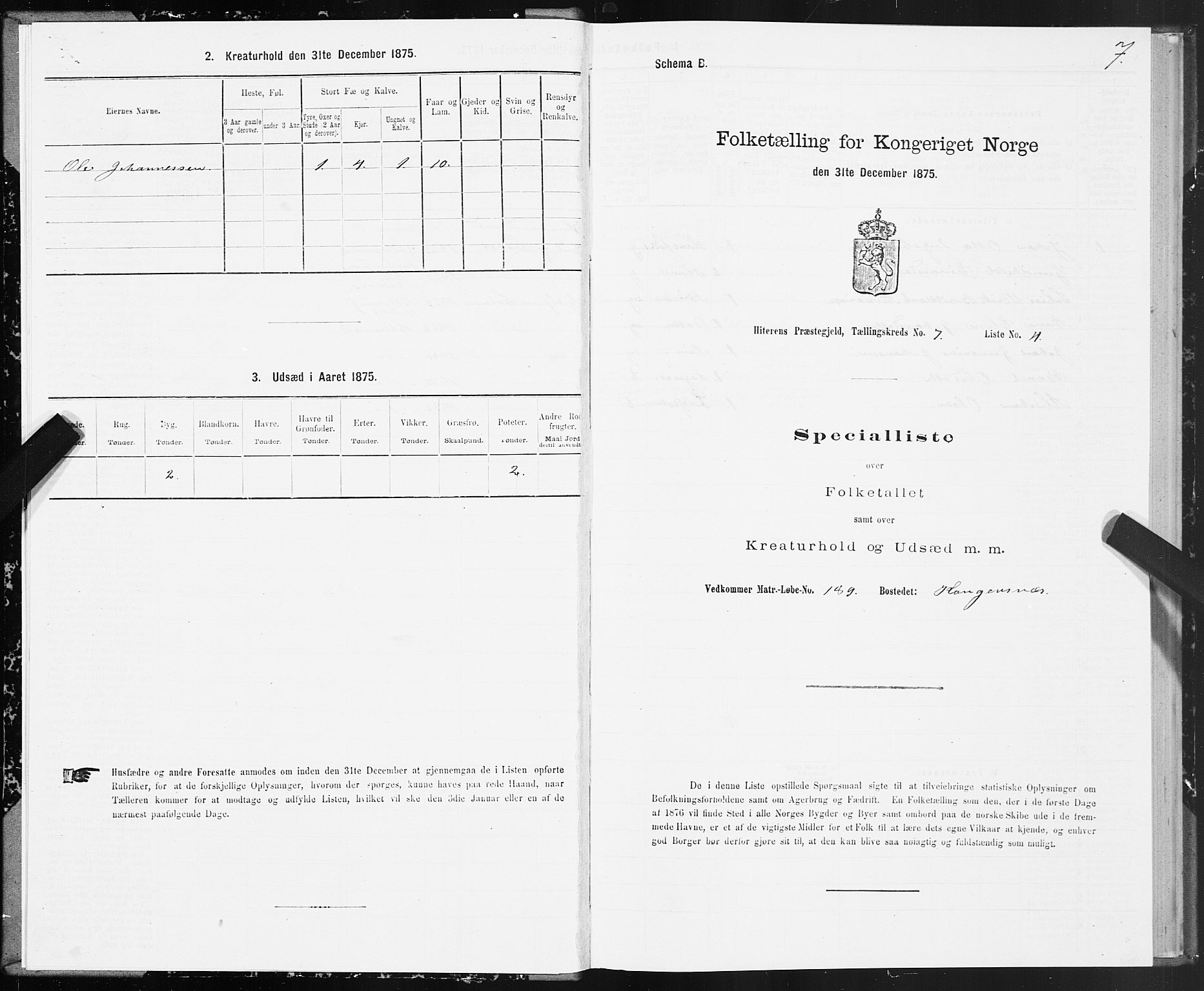 SAT, 1875 census for 1617P Hitra, 1875, p. 4007