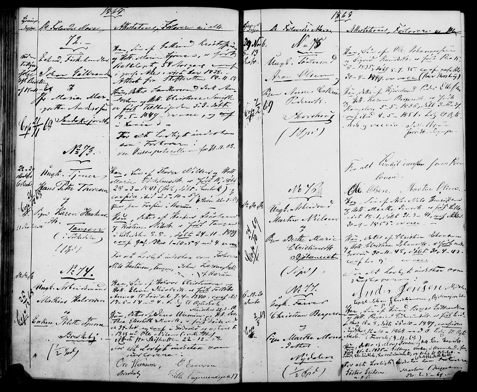 Vestre Aker prestekontor Kirkebøker, AV/SAO-A-10025/H/Ha/L0001: Banns register no. 1, 1865-1878