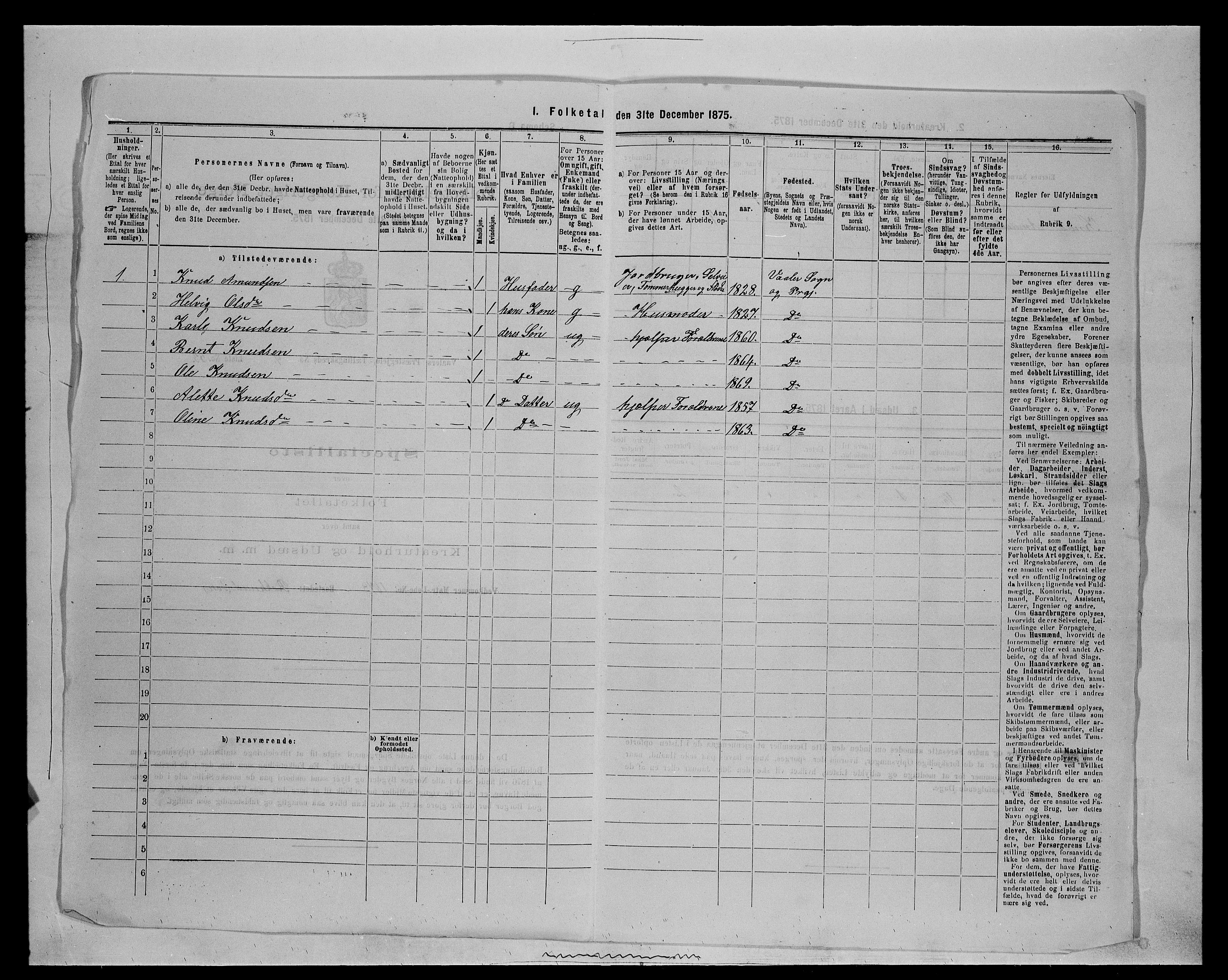 SAH, 1875 census for 0426P Våler parish (Hedmark), 1875, p. 1288