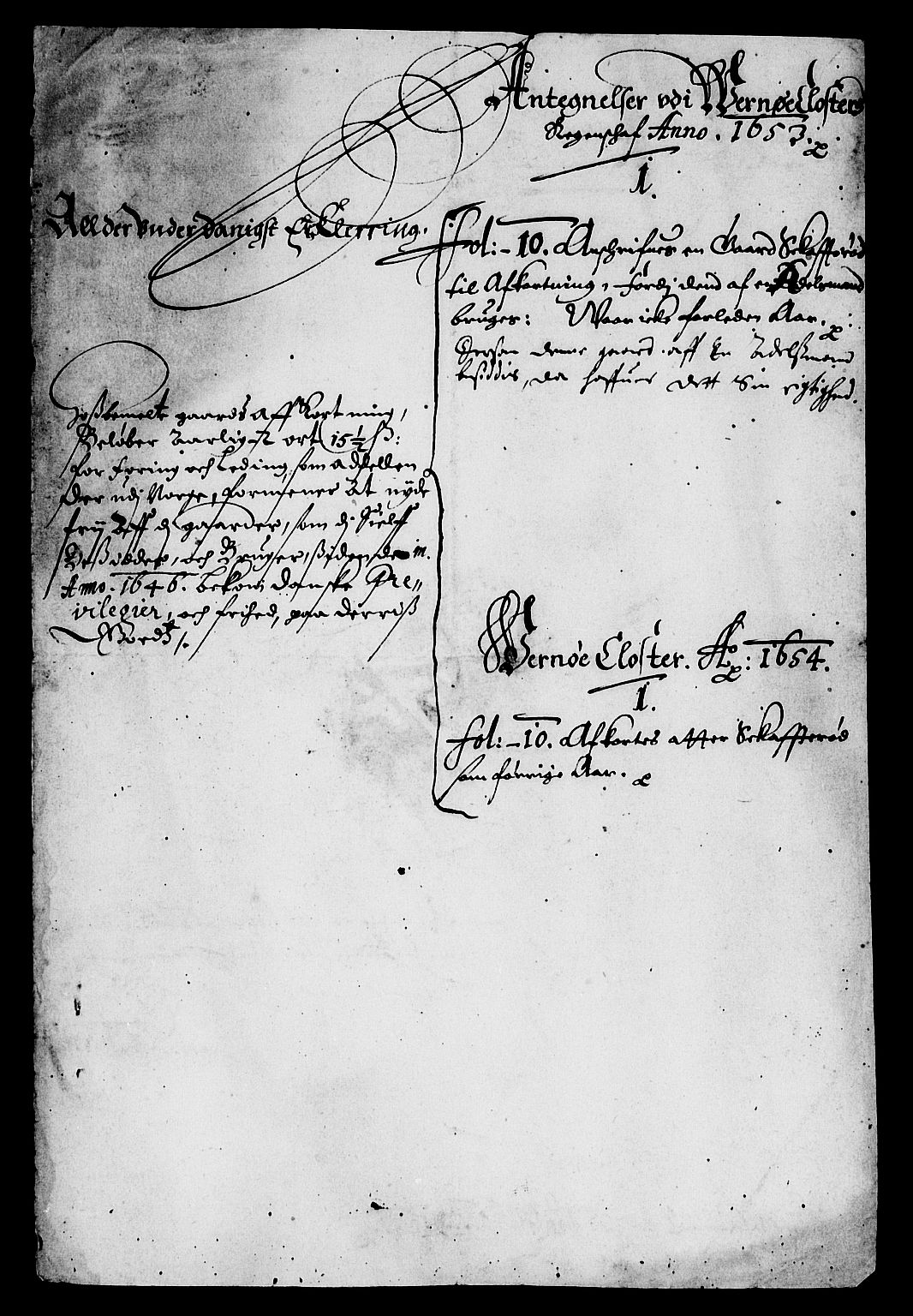 Rentekammeret inntil 1814, Reviderte regnskaper, Lensregnskaper, AV/RA-EA-5023/R/Rb/Rbg/L0010: Verne kloster len, 1653-1660