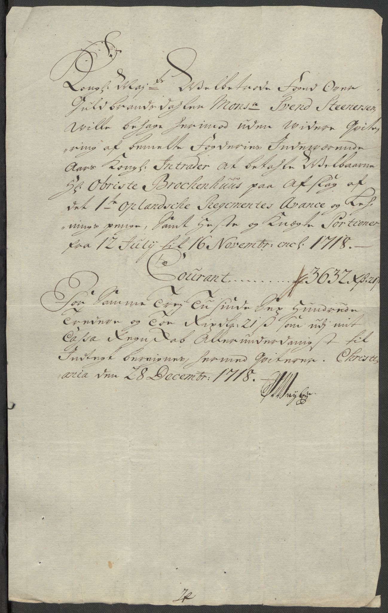 Rentekammeret inntil 1814, Reviderte regnskaper, Fogderegnskap, AV/RA-EA-4092/R17/L1188: Fogderegnskap Gudbrandsdal, 1718, p. 242