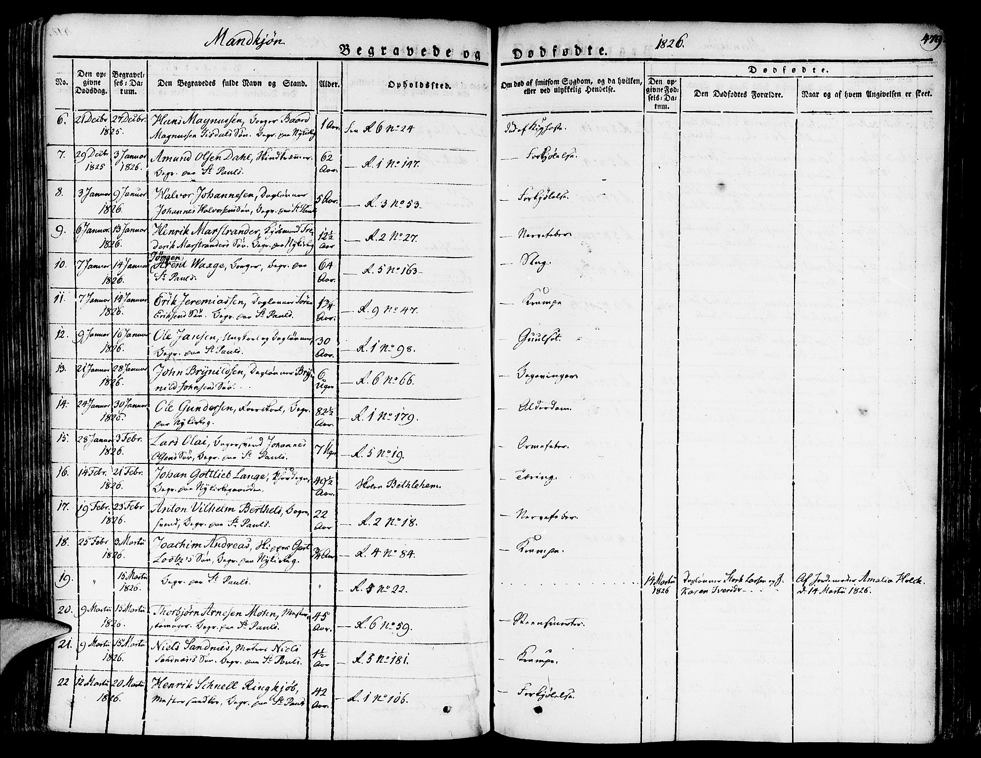 Nykirken Sokneprestembete, SAB/A-77101/H/Haa/L0012: Parish register (official) no. A 12, 1821-1844, p. 479