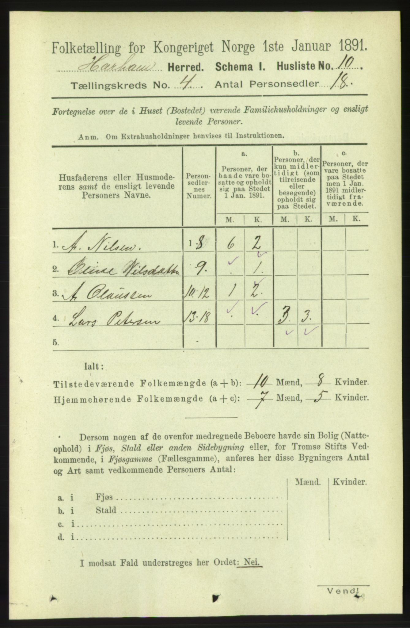 RA, 1891 census for 1534 Haram, 1891, p. 1767