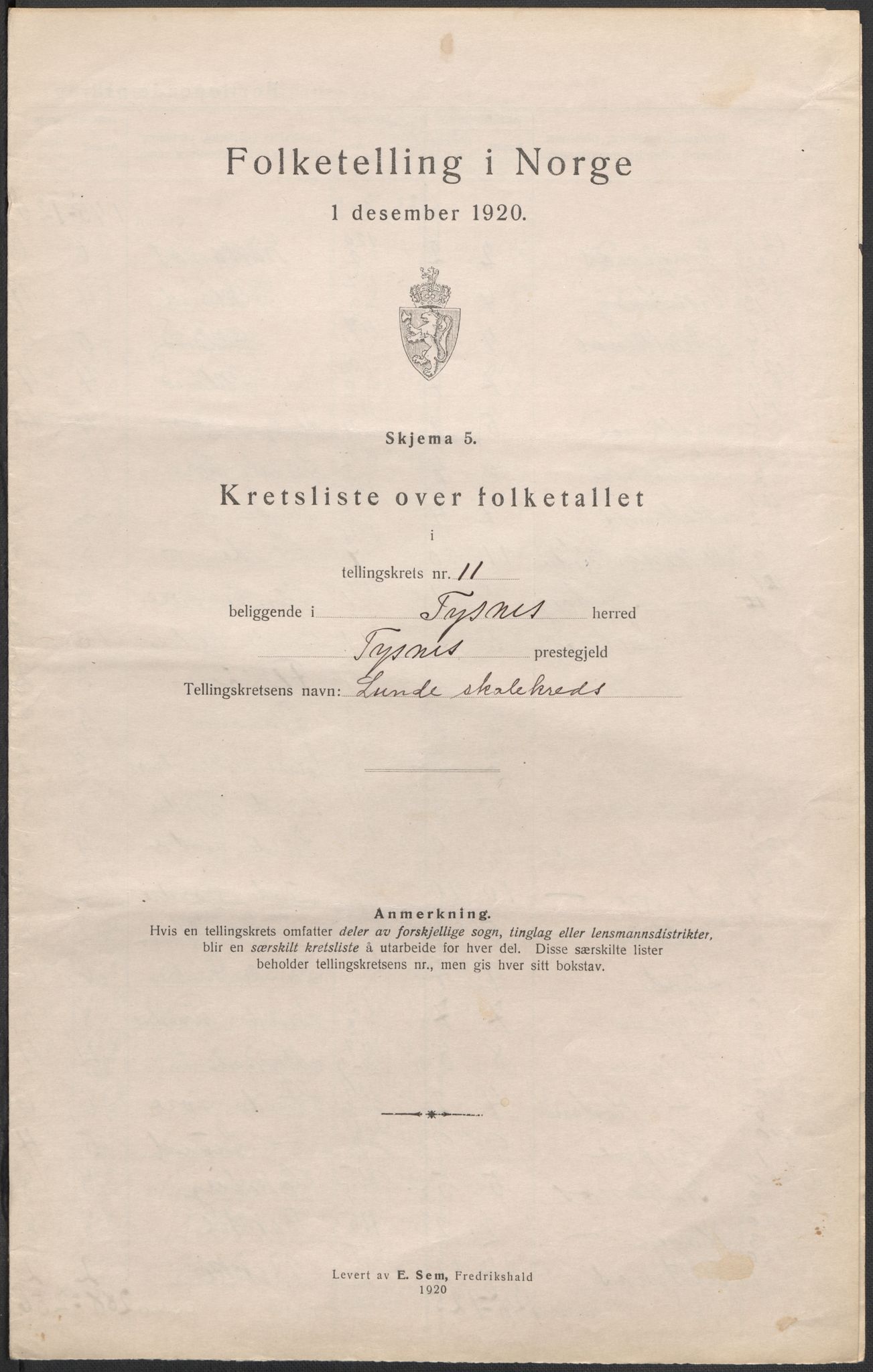 SAB, 1920 census for Tysnes, 1920, p. 35