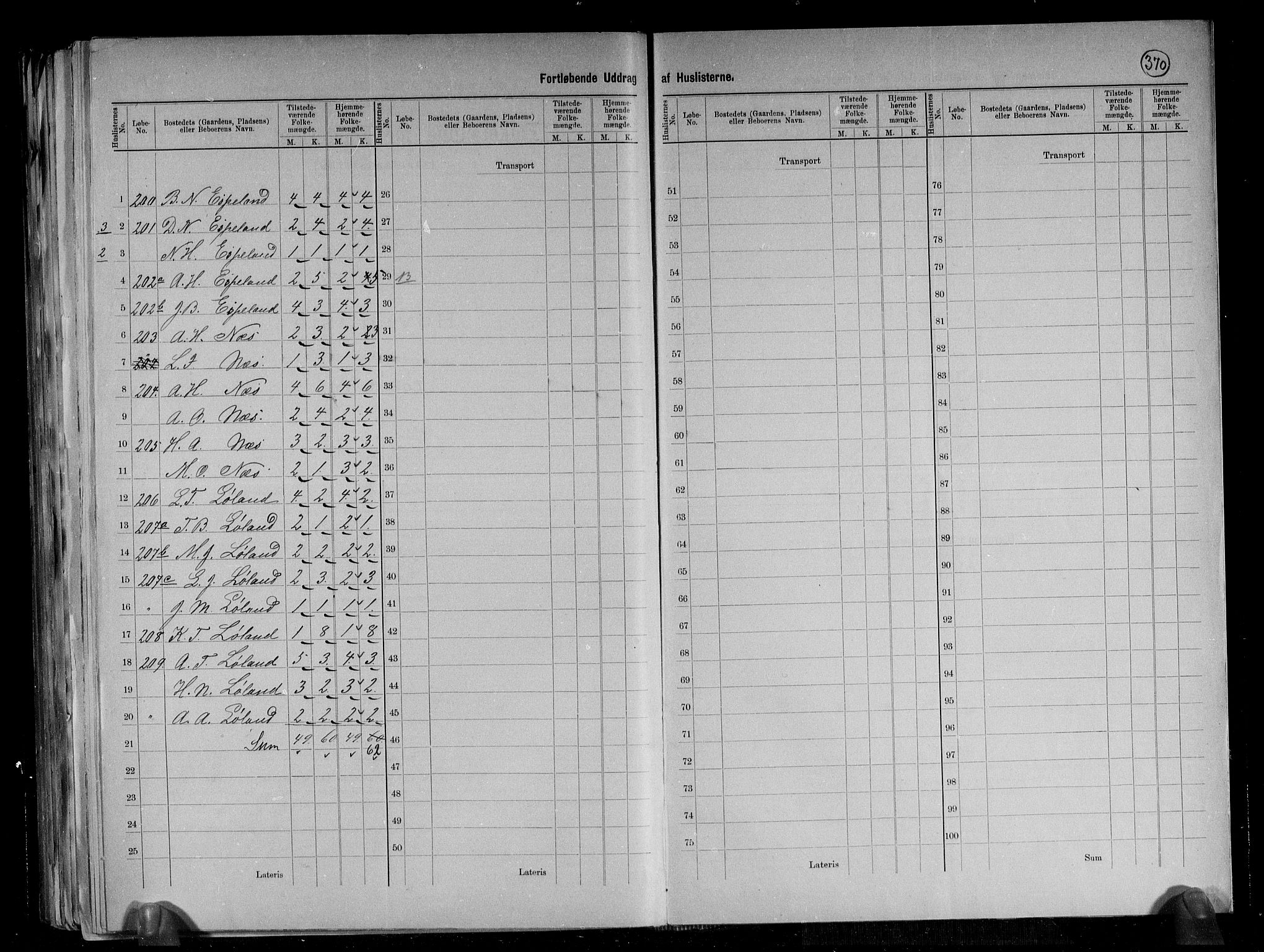 RA, 1891 census for 1413 Hyllestad, 1891, p. 30