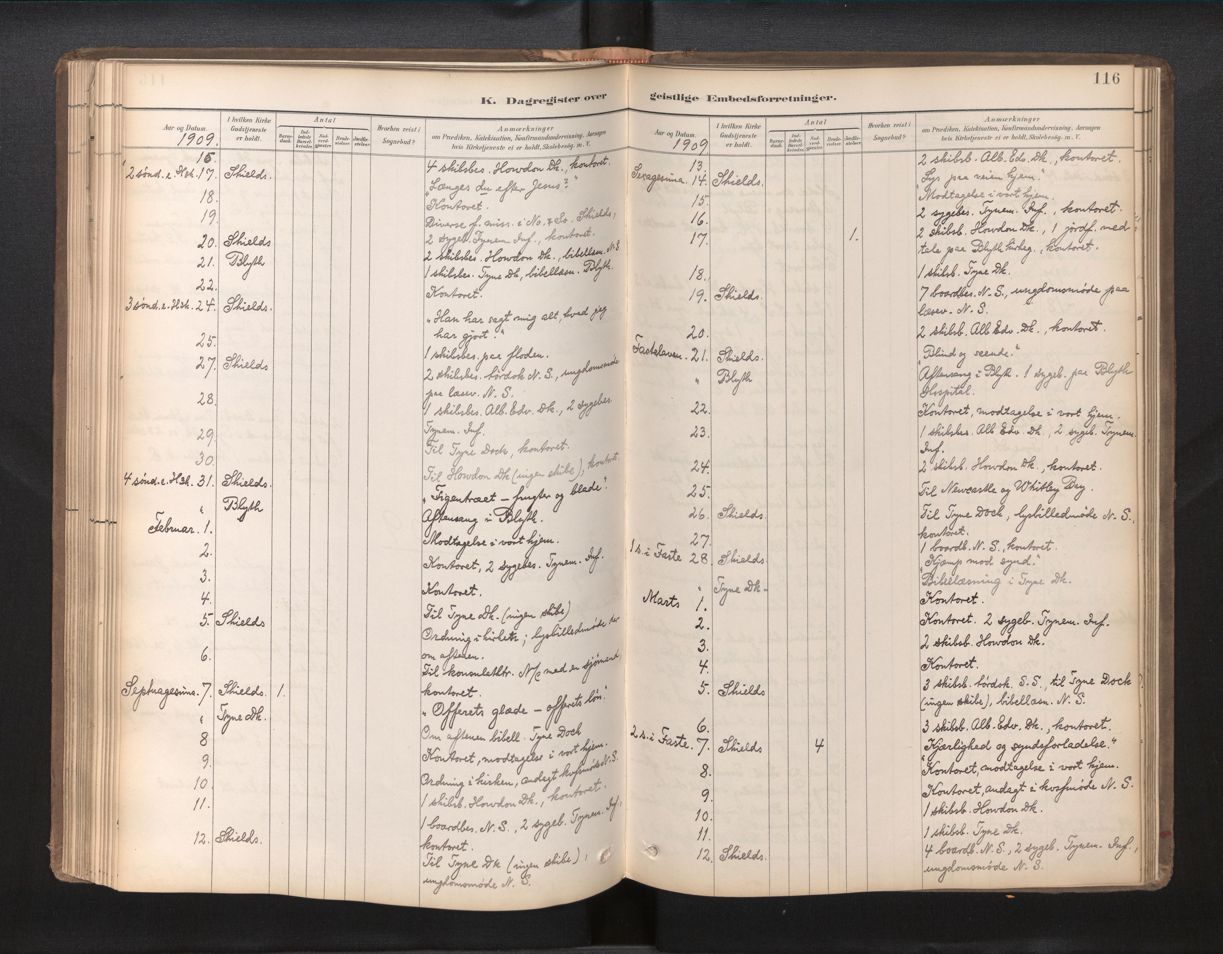 Den norske sjømannsmisjon i utlandet/Tyne-havnene (North Shields og New Castle), AV/SAB-SAB/PA-0101/H/Ha/L0003: Parish register (official) no. A 3, 1898-1966, p. 115b-116a