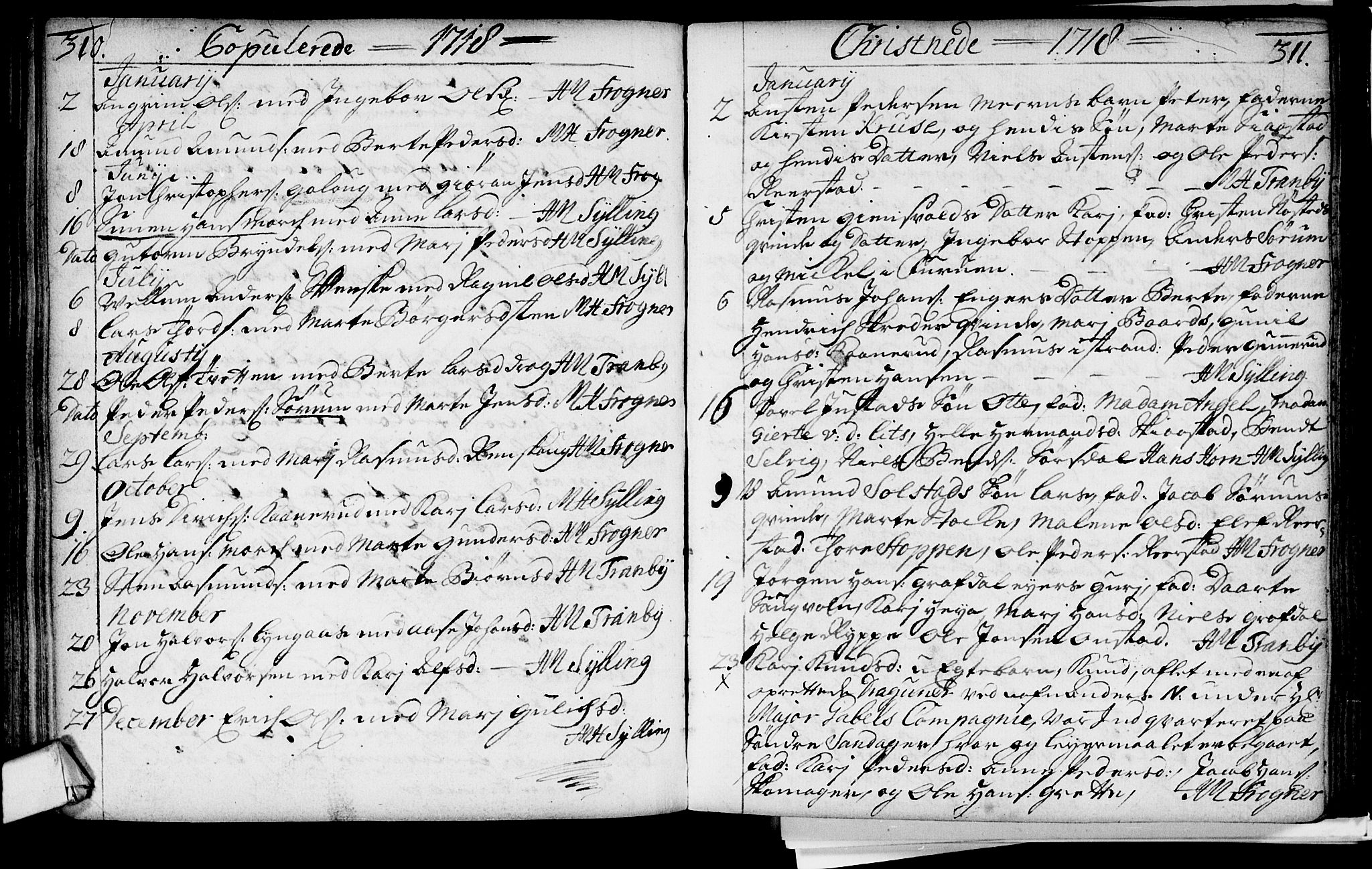 Lier kirkebøker, AV/SAKO-A-230/F/Fa/L0002: Parish register (official) no. I 2, 1701-1726, p. 310-311