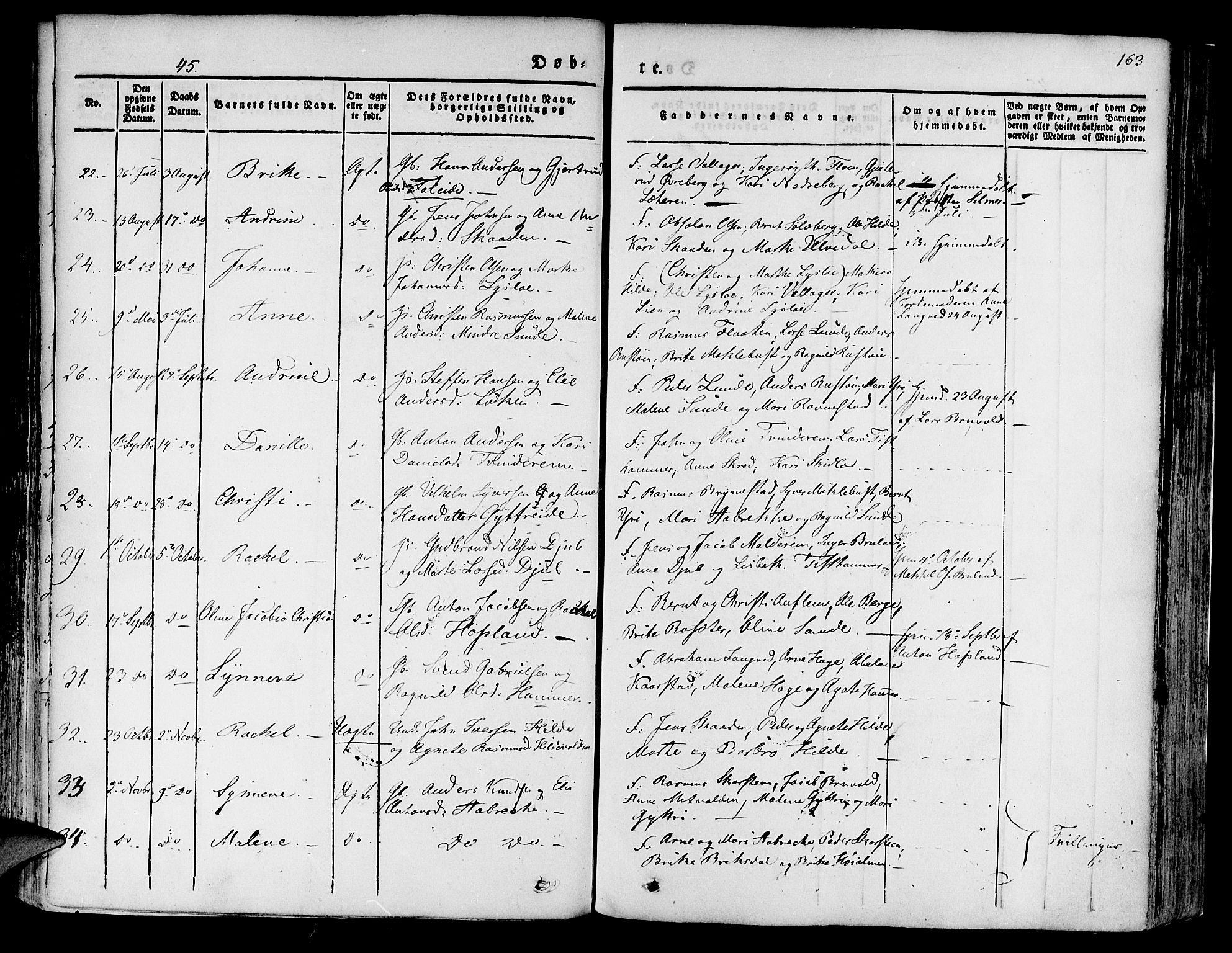 Innvik sokneprestembete, SAB/A-80501: Parish register (official) no. A 4I, 1831-1846, p. 163