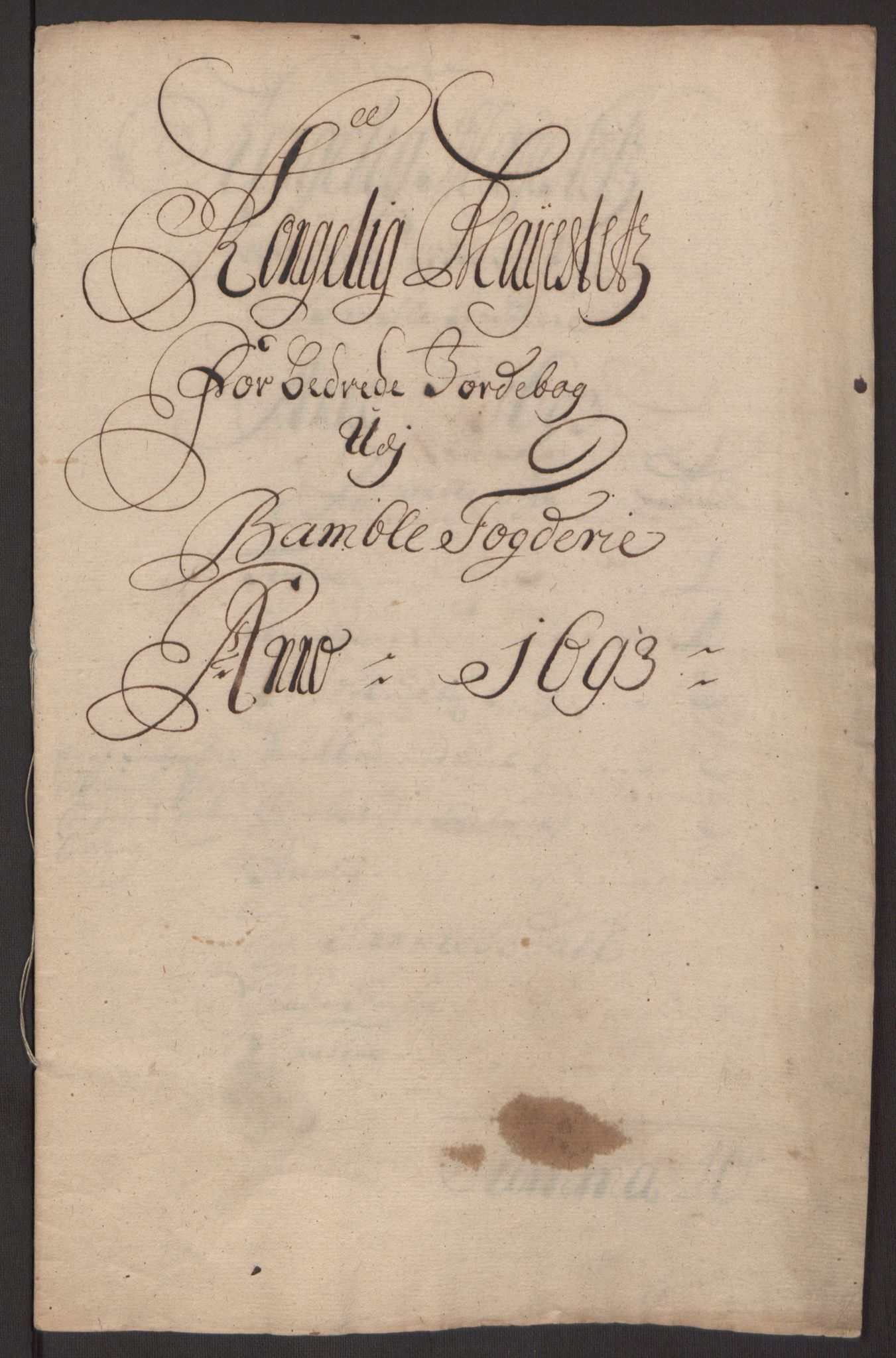 Rentekammeret inntil 1814, Reviderte regnskaper, Fogderegnskap, AV/RA-EA-4092/R34/L2052: Fogderegnskap Bamble, 1692-1693, p. 296