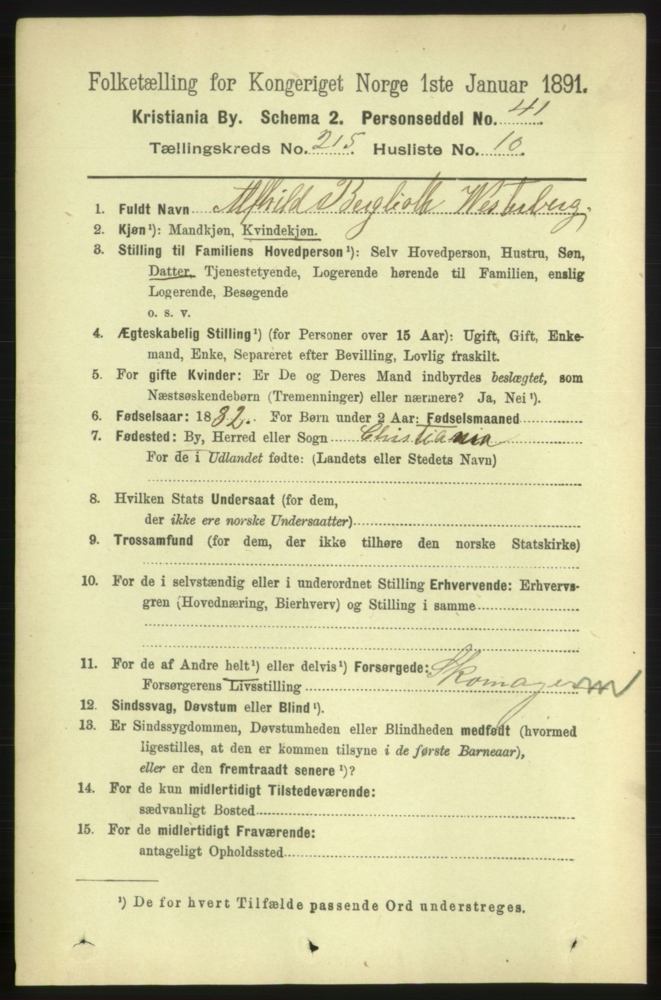 RA, 1891 census for 0301 Kristiania, 1891, p. 128006