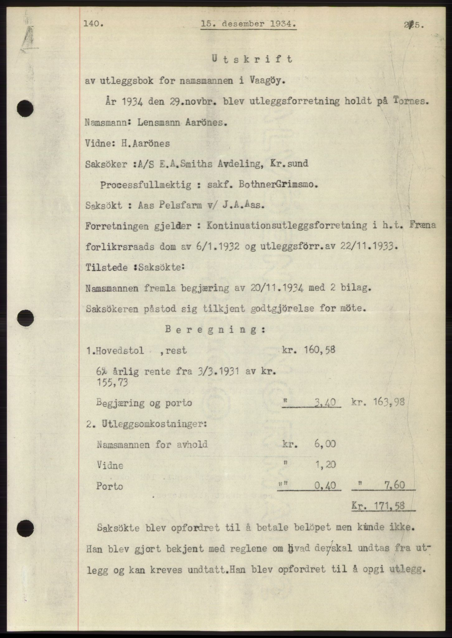 Romsdal sorenskriveri, AV/SAT-A-4149/1/2/2C/L0066: Mortgage book no. 60, 1934-1935, Deed date: 15.12.1934