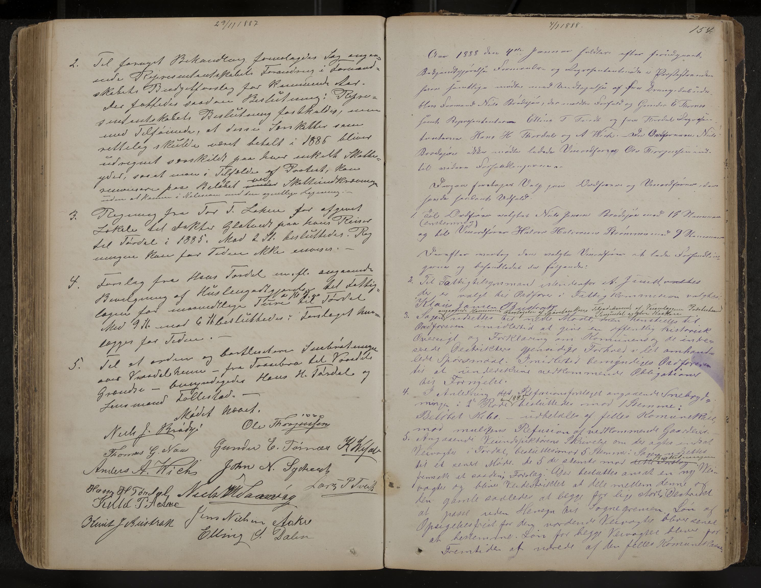 Drangedal formannskap og sentraladministrasjon, IKAK/0817021/A/L0002: Møtebok, 1870-1892, p. 154